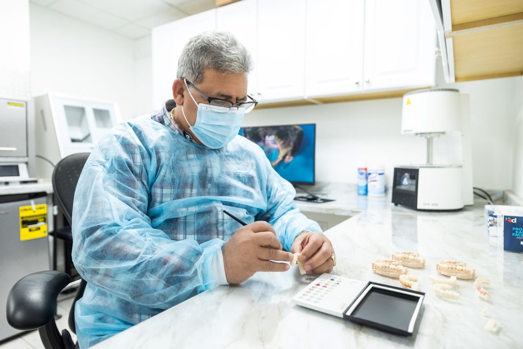 Lab Technician working in our In House Dental Lab