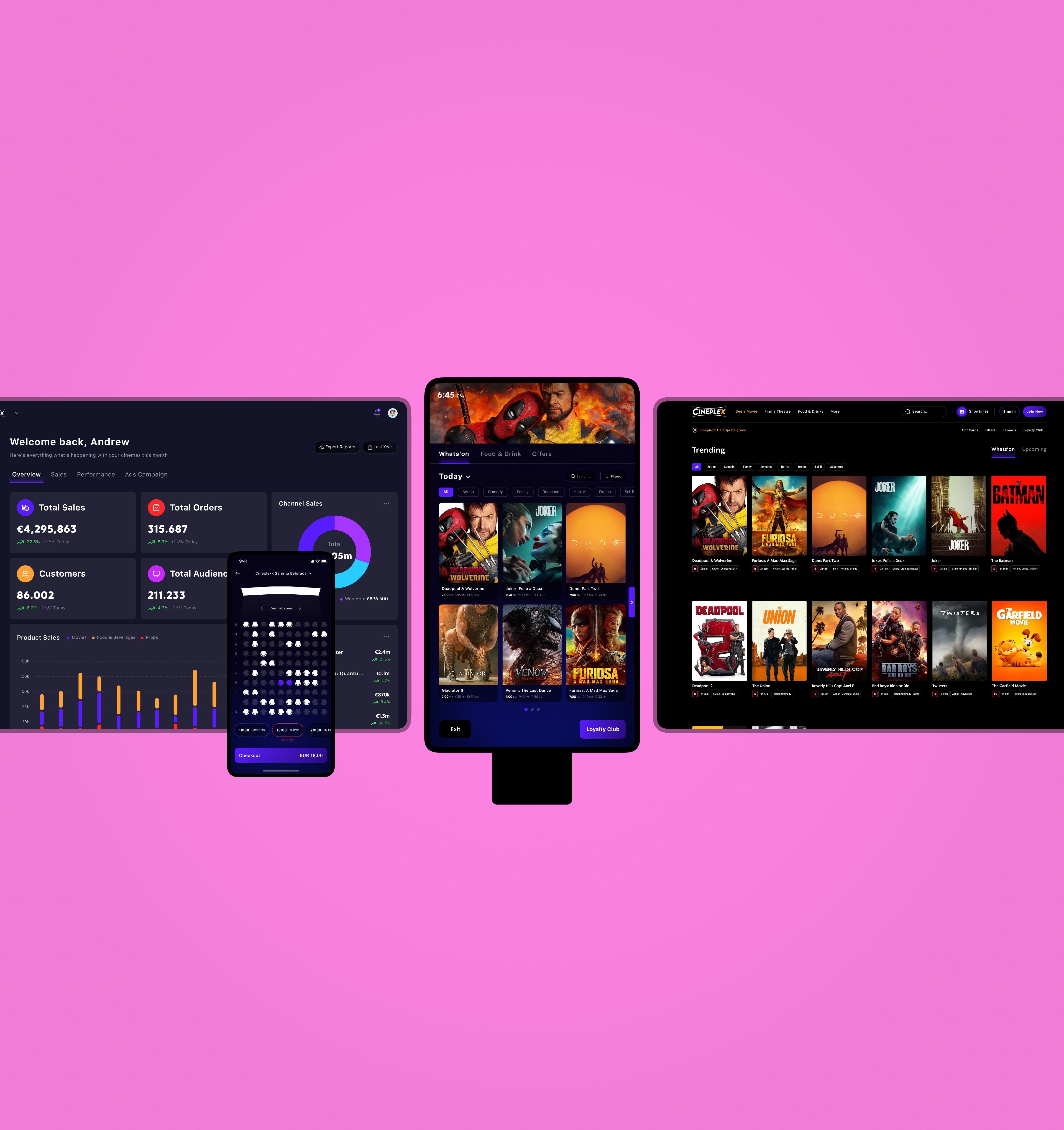 Cinema App Screens