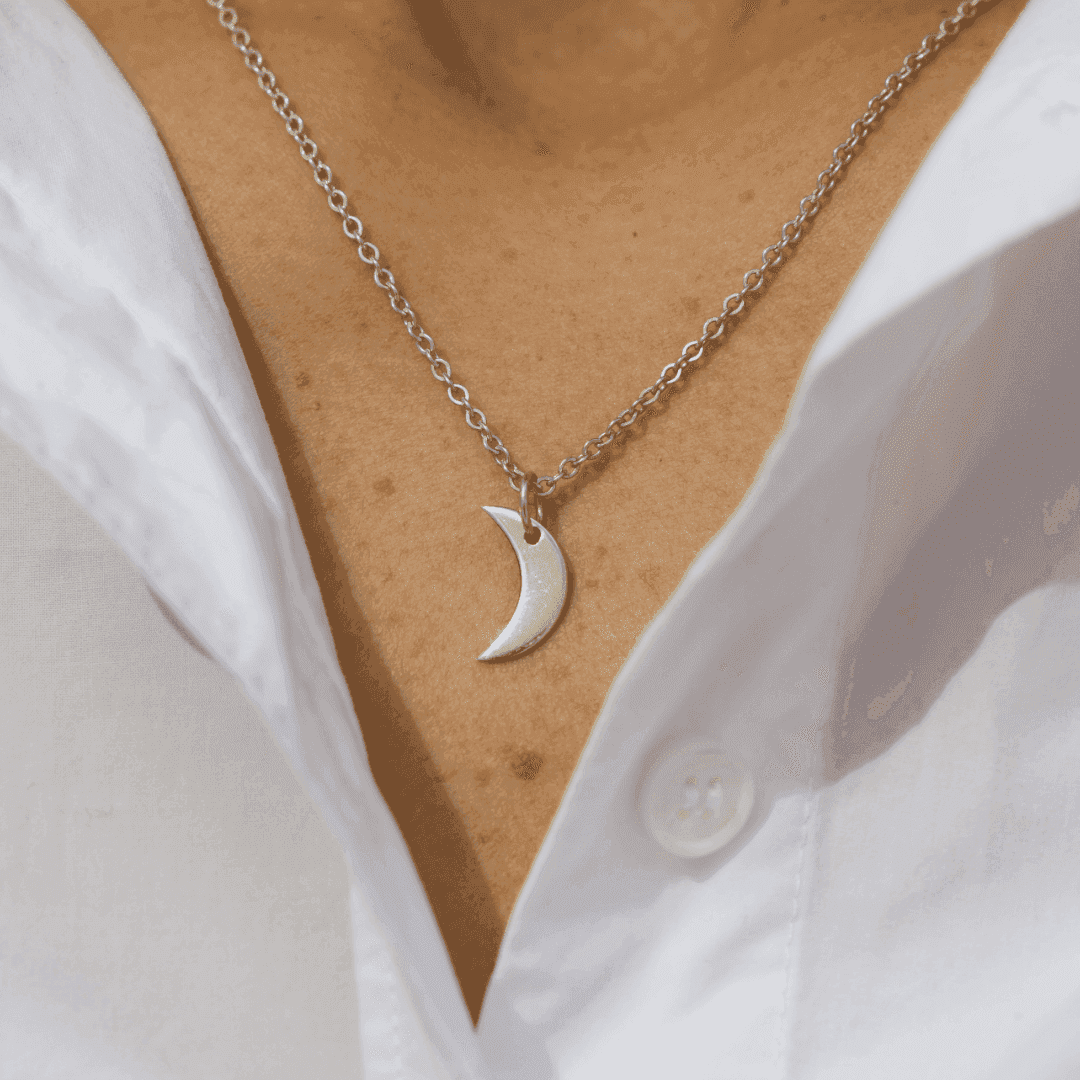 quater moon phase necklace