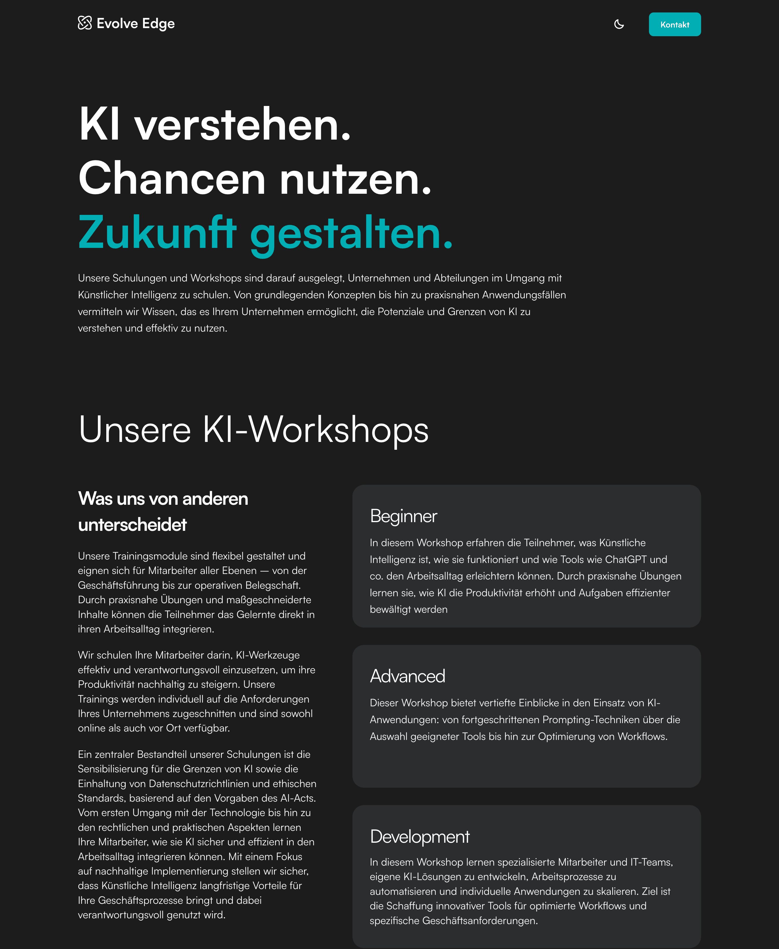 evolve edge workshops page