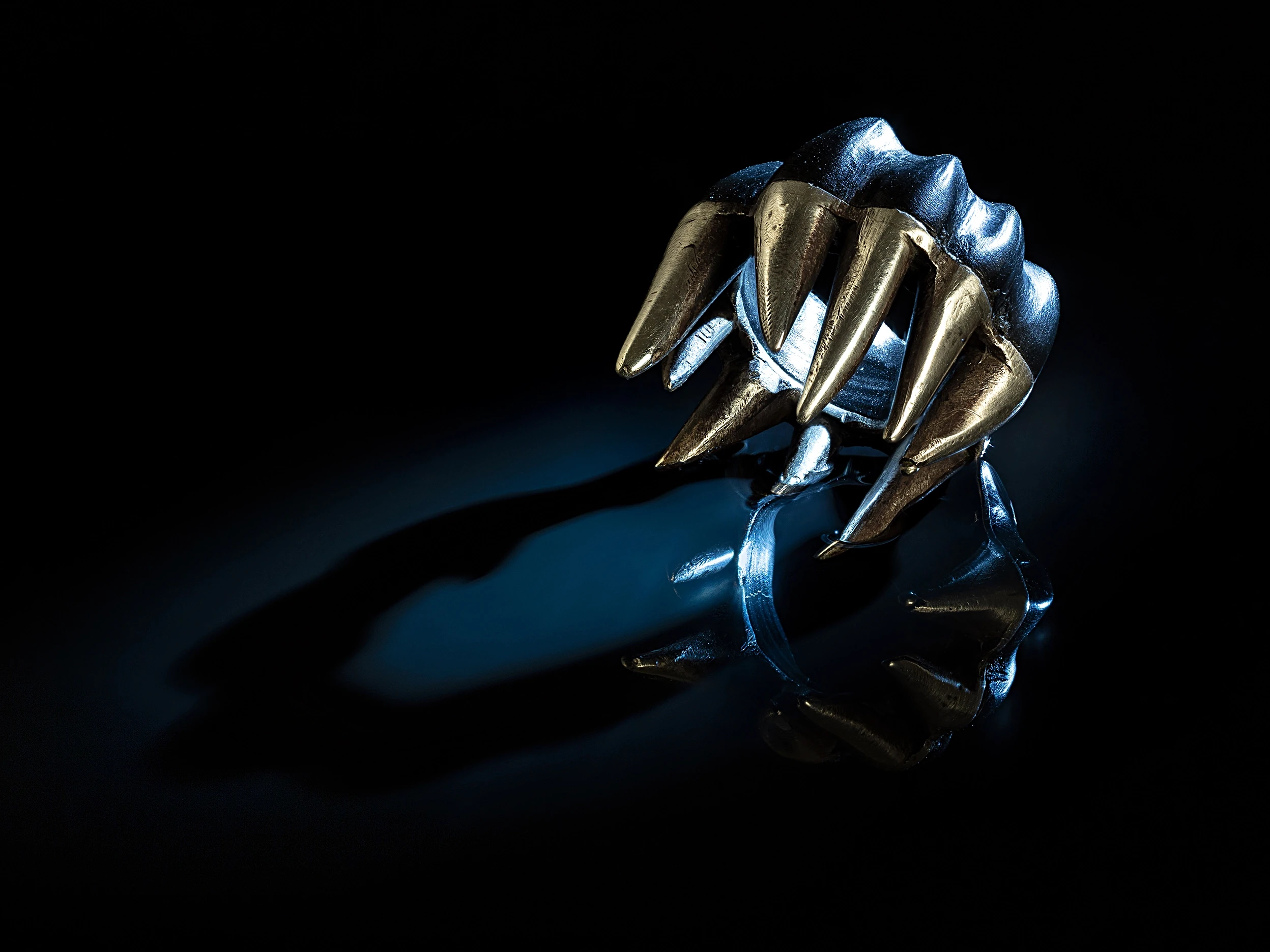 circle AK contemporary artjewelry ring carved composite stone silver spikes