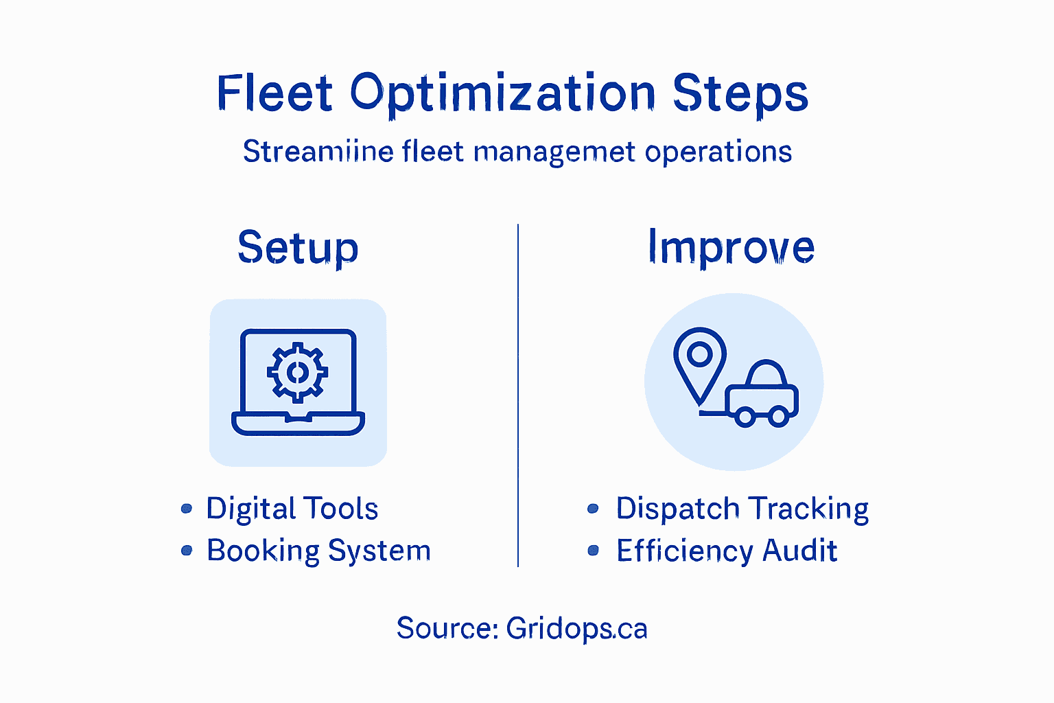 Infographic summarizing fleet management steps