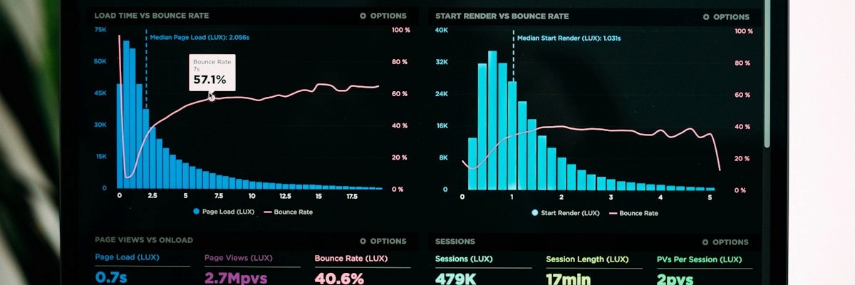 Analytics dashboard showing data trends and monitoring