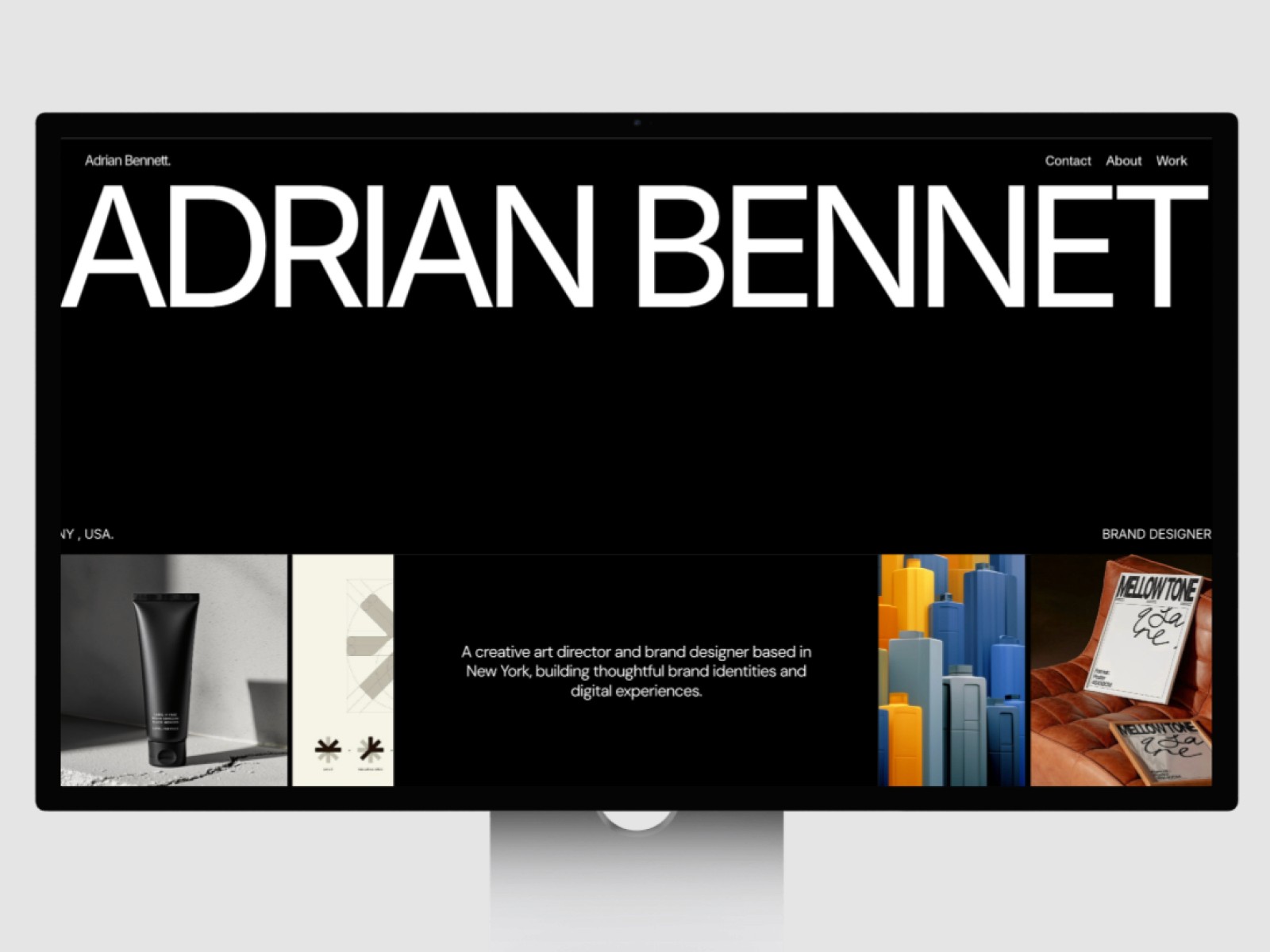 Adrian — 高级暗黑黑白极简作品集网站设计灵感