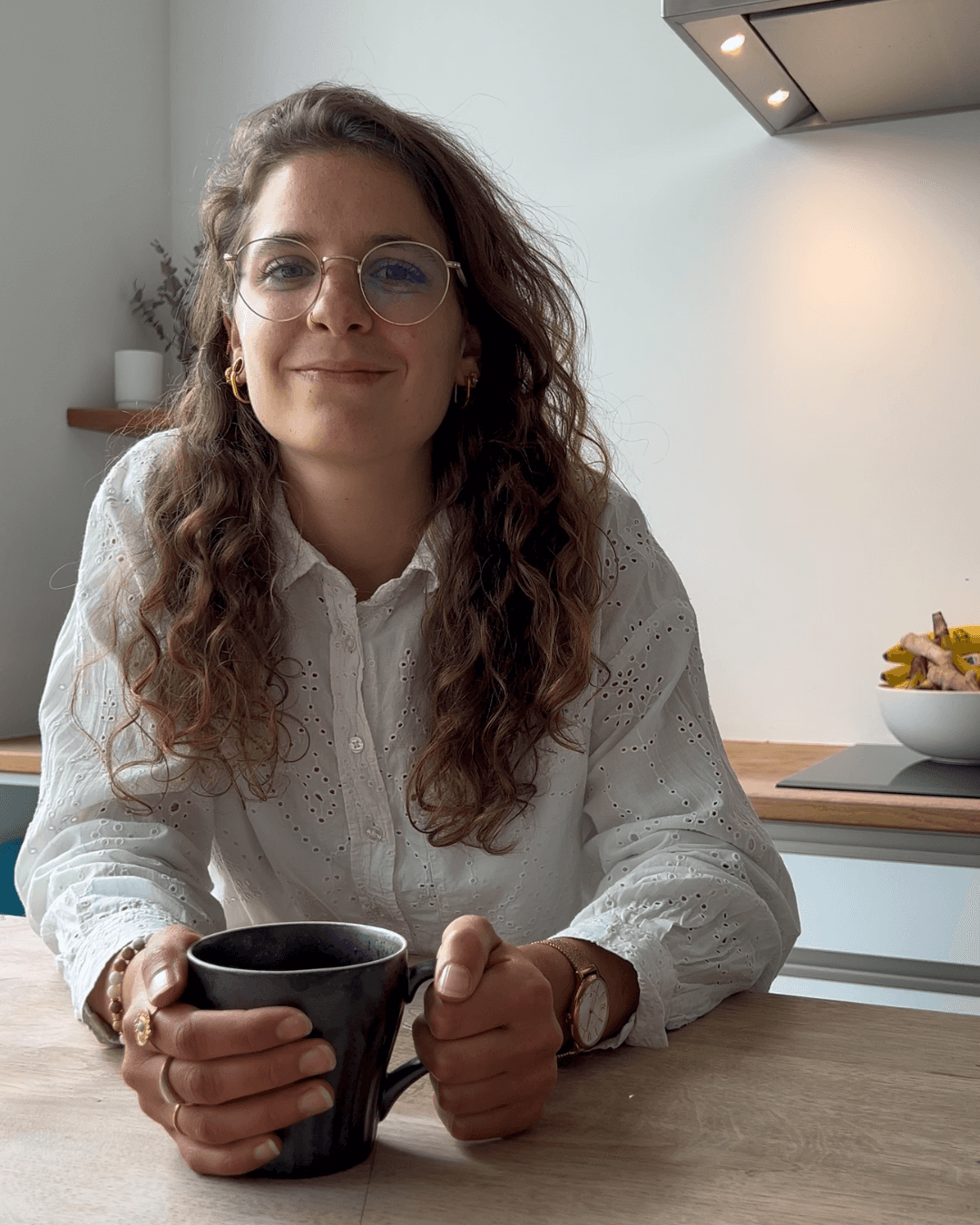 man in white crew neck shirt wearing black framed eyeglasses