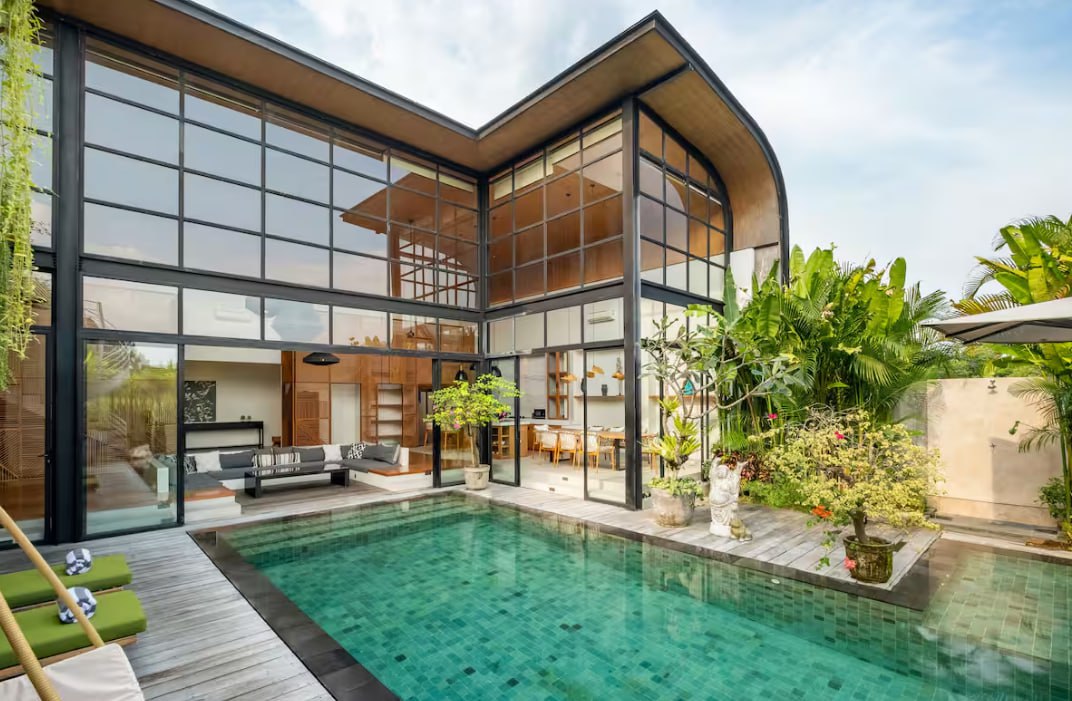 Finished modern 3 bedroom villa with rice fields view