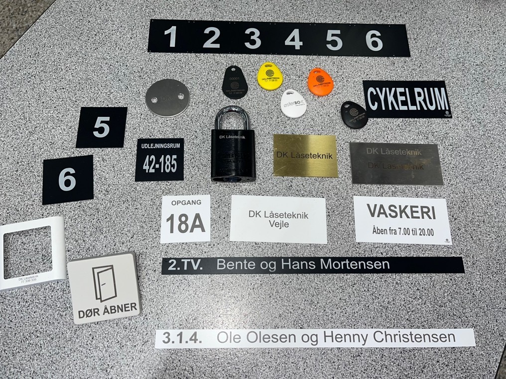 Lasergraveret skilte