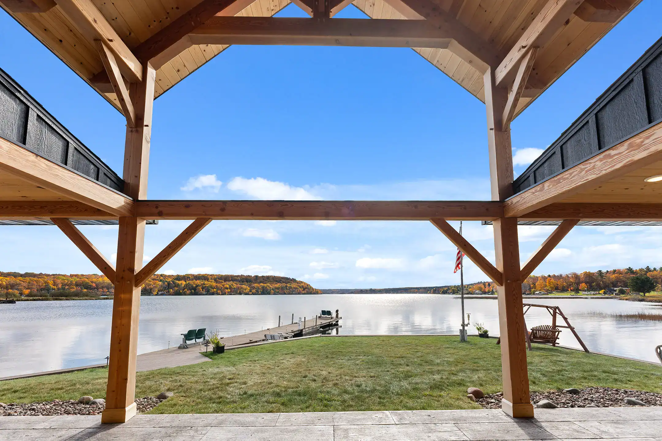 Upper Peninsula waterfront timber frame home photographed by Citadel Photography — view 7
