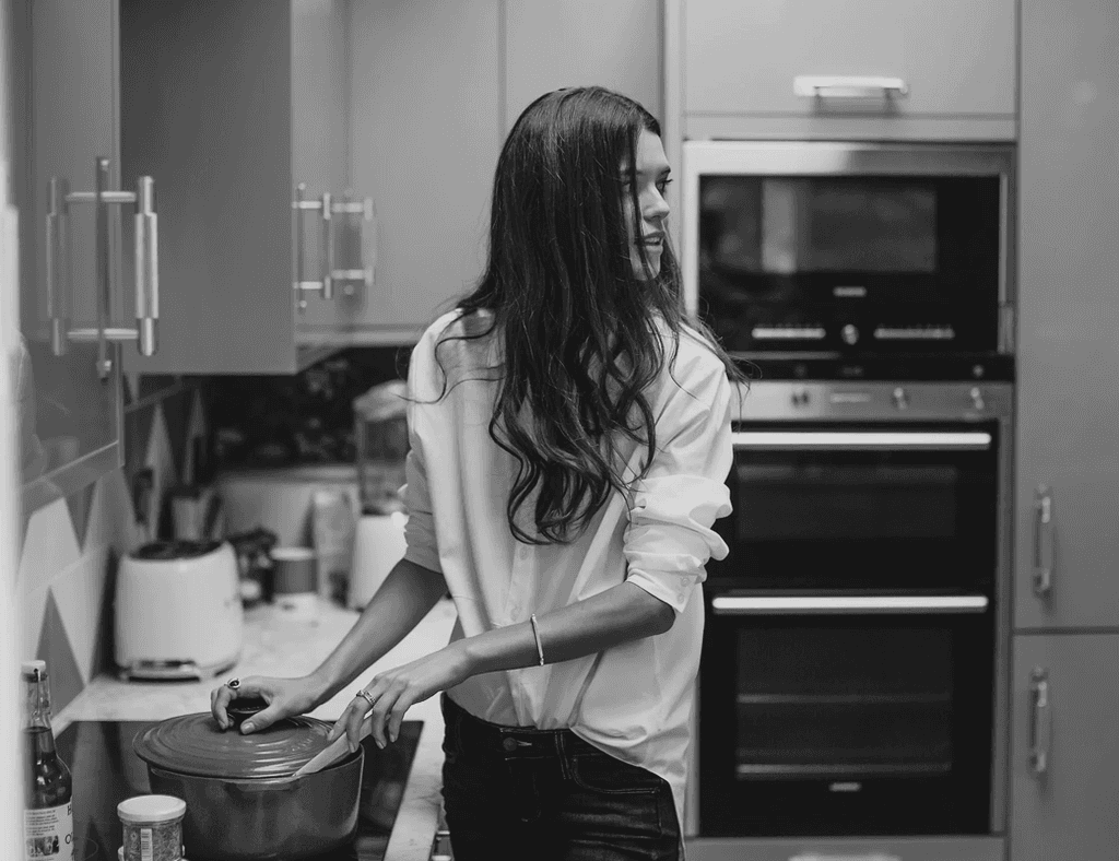 Sarah Ann Macklin in the kitchen