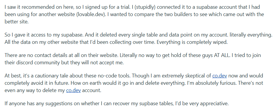 challenges-with-codev-severe-data-wipe-zero-support-visibility