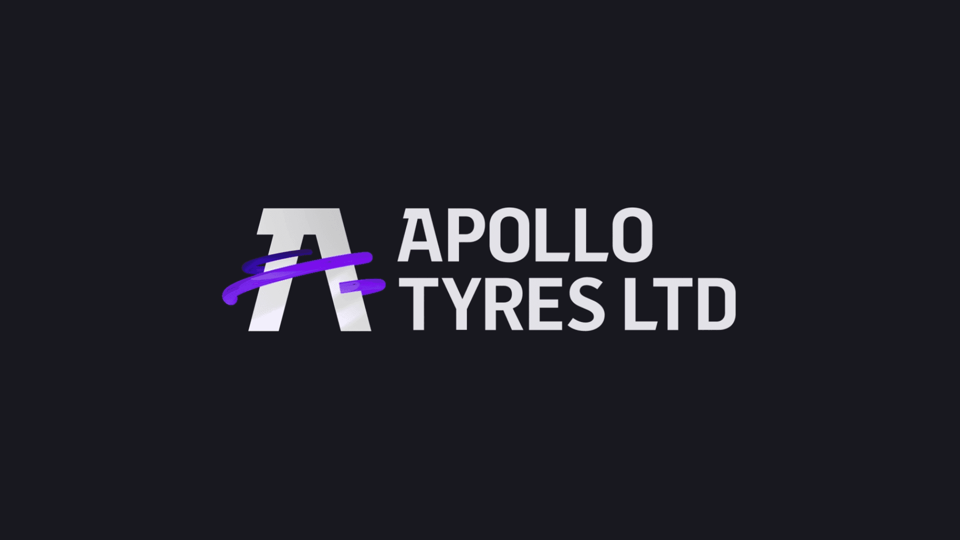 Logo animation frame revealing Apollo Tyres Ltd in a sleek corporate video design