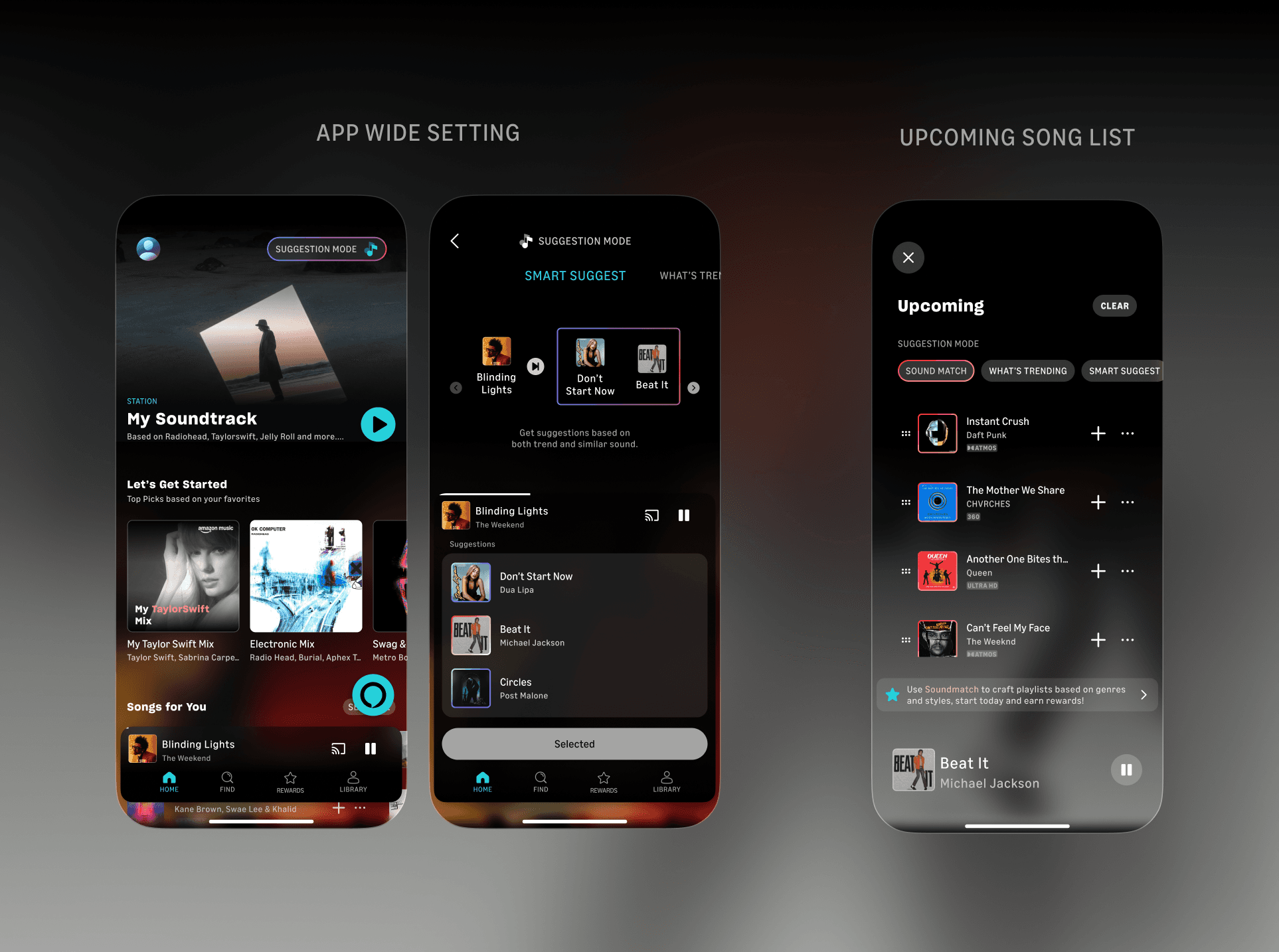 Suggestion Modes Mockup