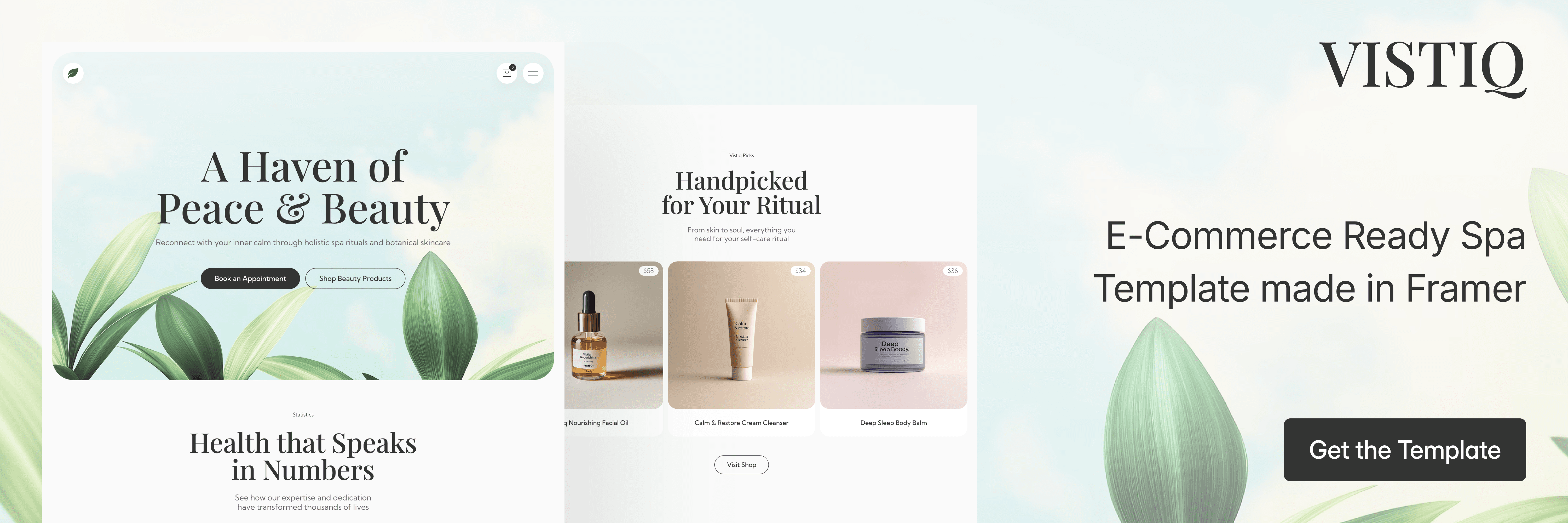 E-Commerce Ready Spa Template made in Framer