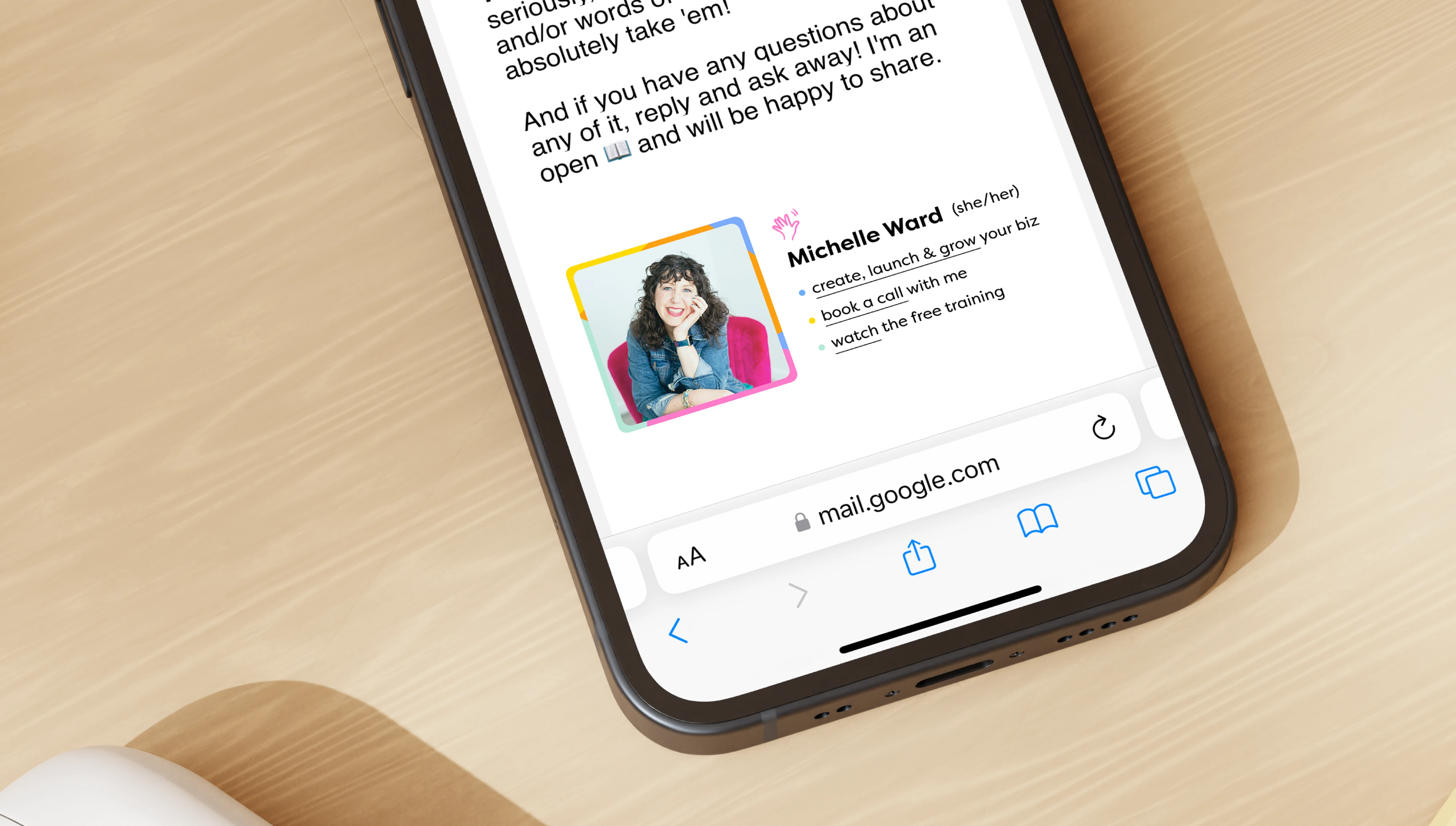 portfolio image of email signature
