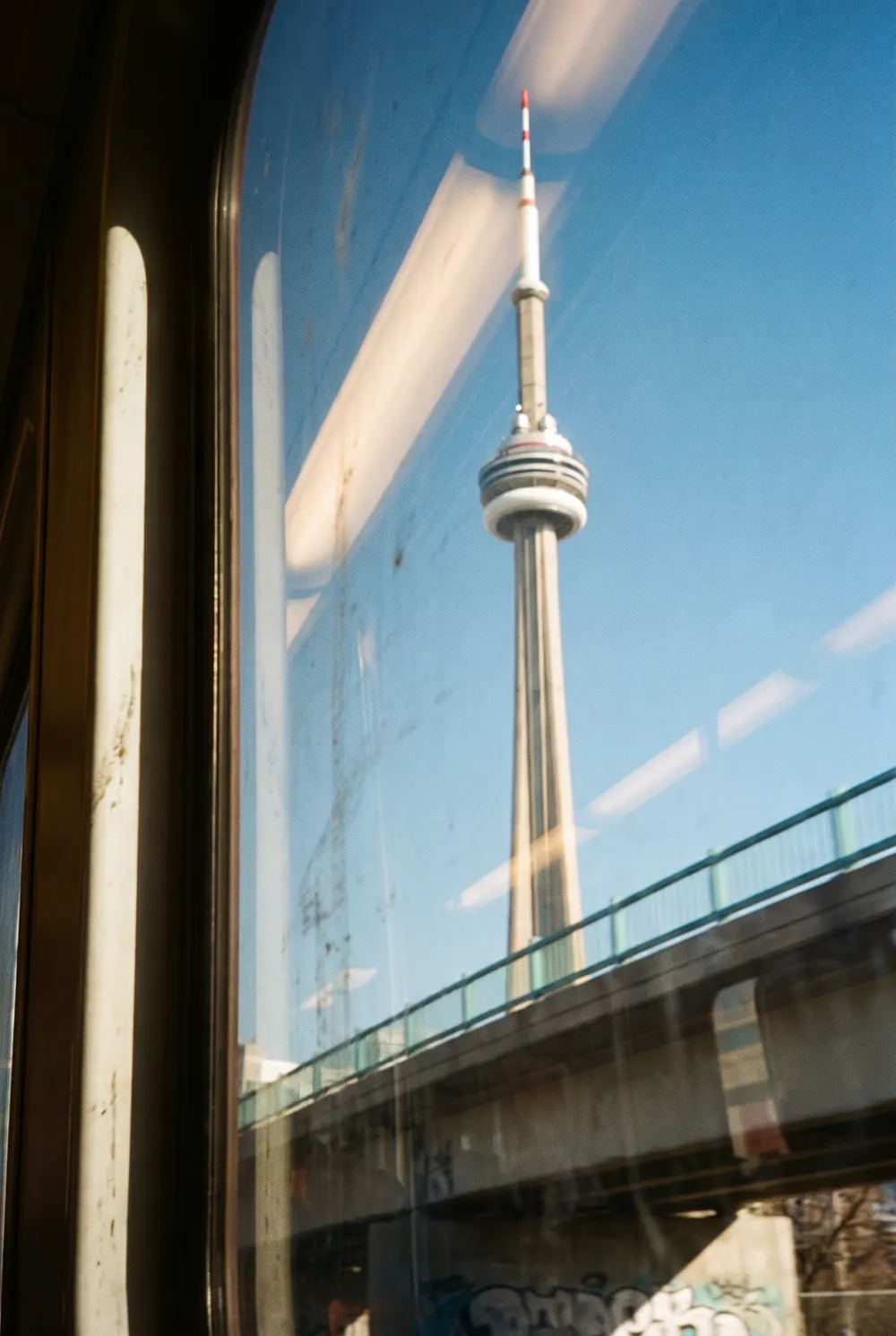 The CN Tower seen from a window of the Flexiti office