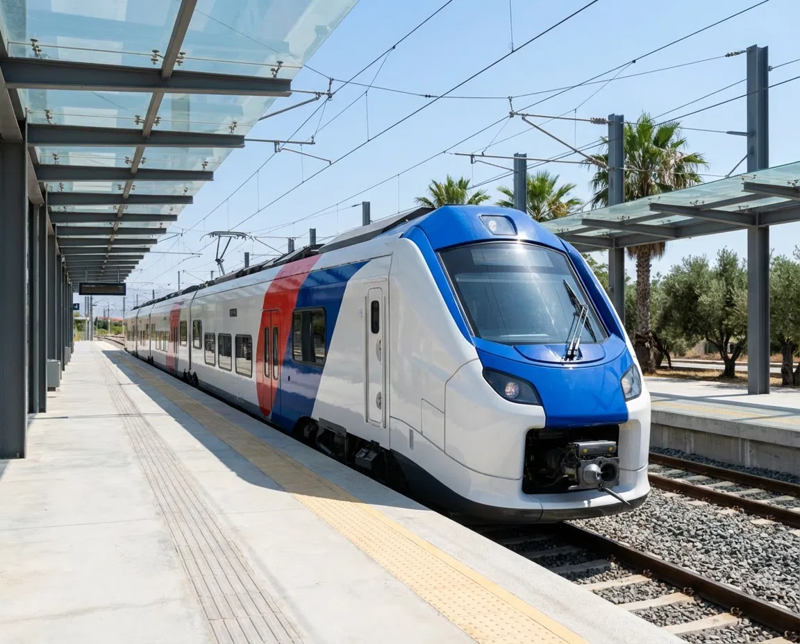 Modern Hellenic Train fleet featuring new Alstom designed trains in Greece.