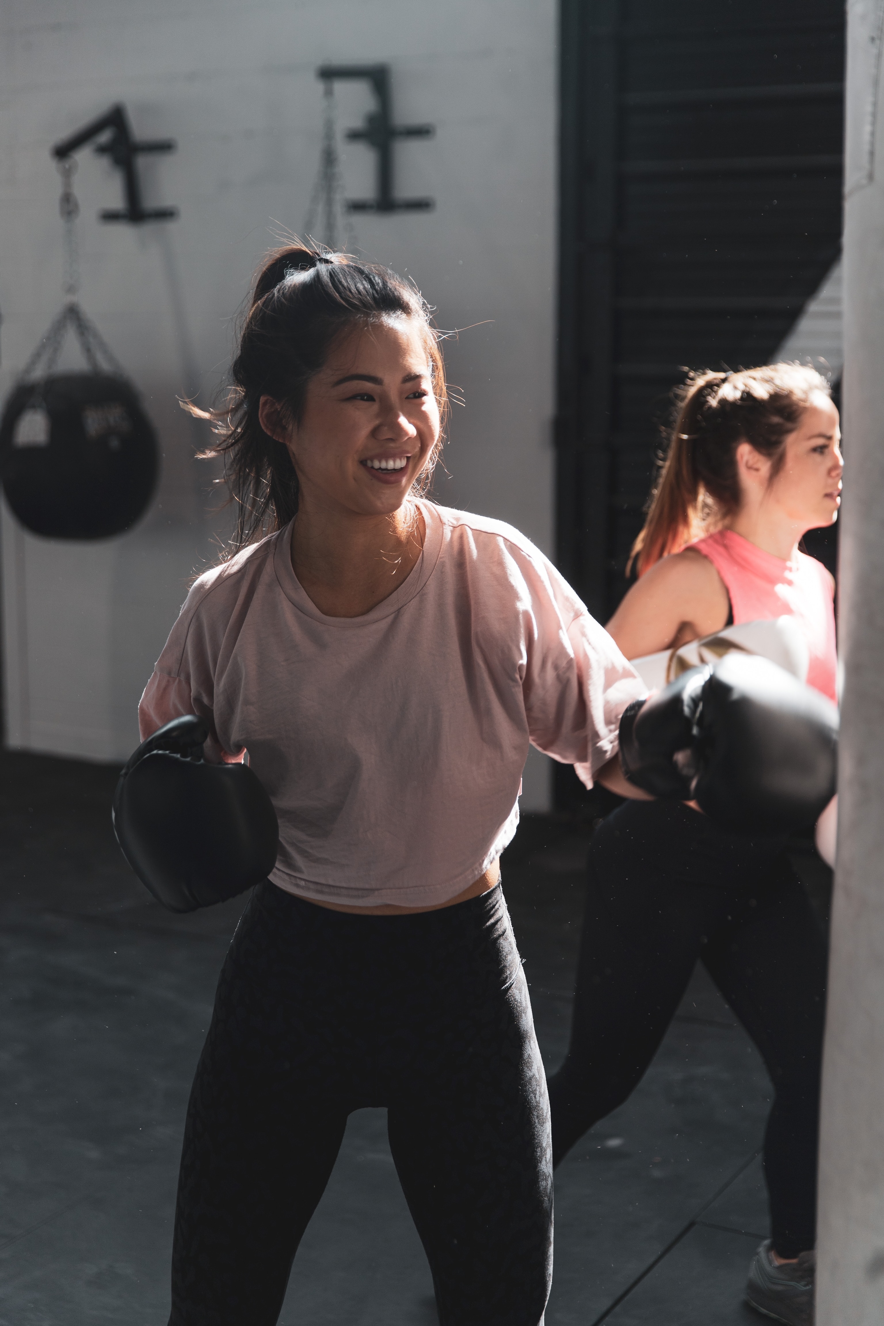 Woman in a boxing class