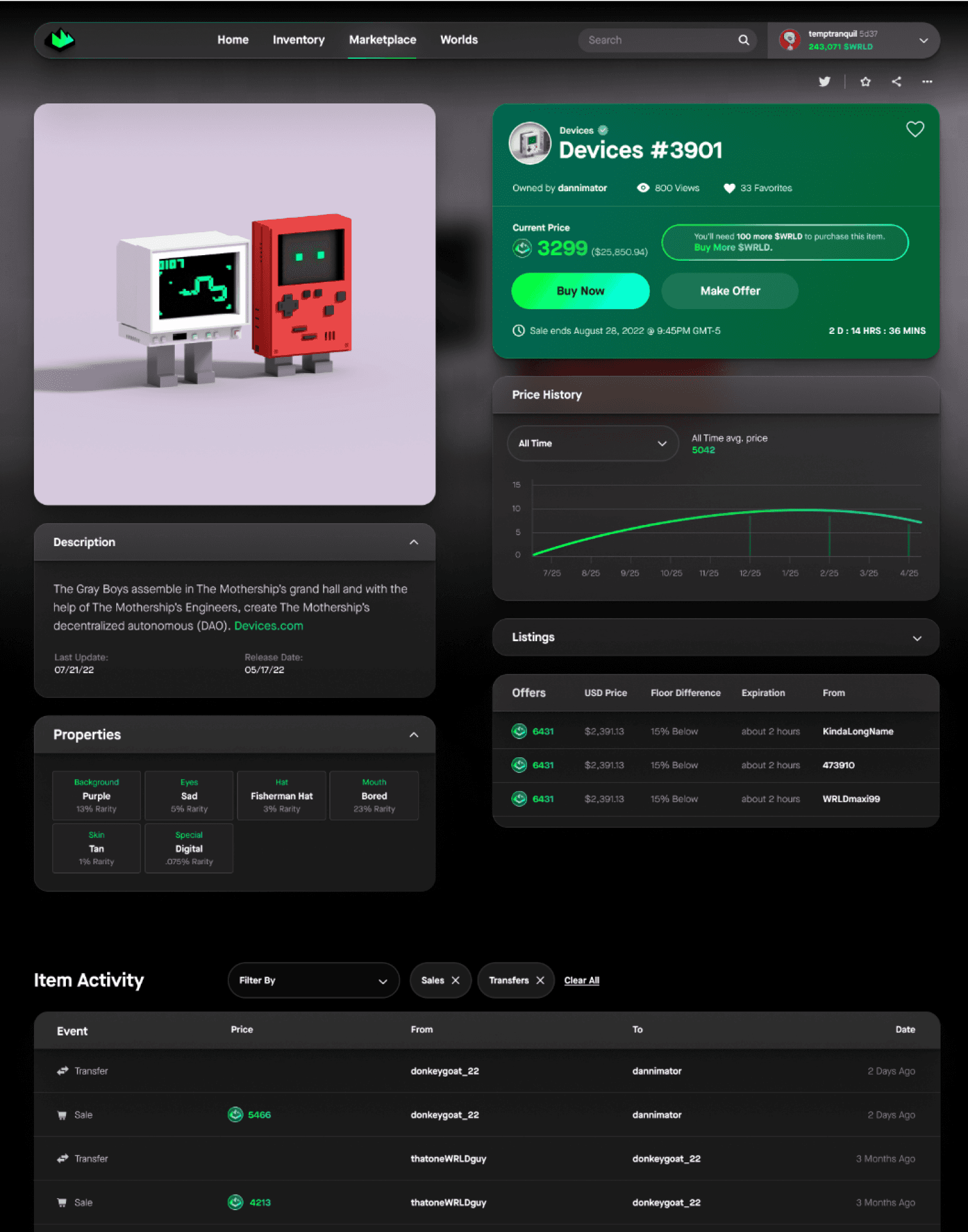 NFT Worlds Marketplace