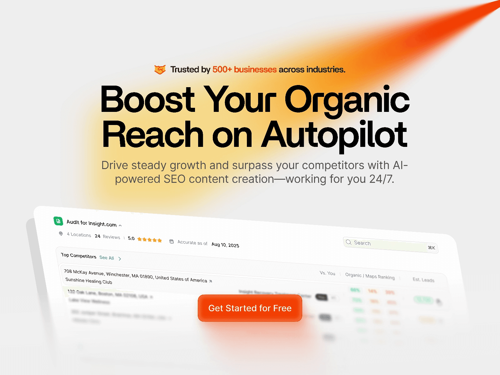 Screenshot of rank ai plugin UI
