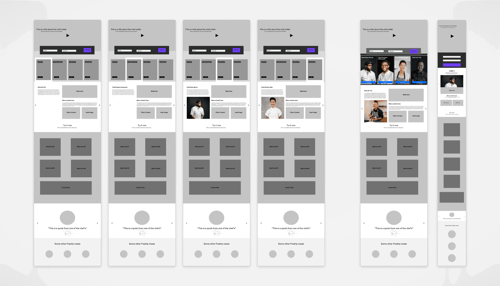 Freshly Final 4 Wireframes