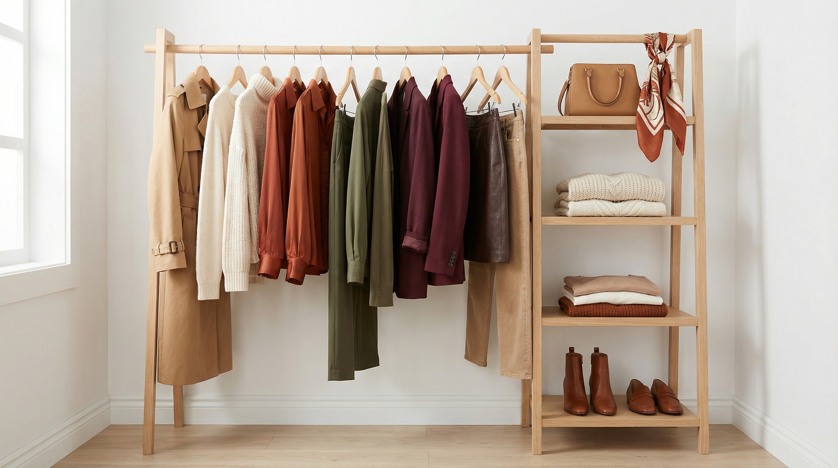 Kapsułowa garderoba zbudowana według analizy kolorystycznej - spójne kolory