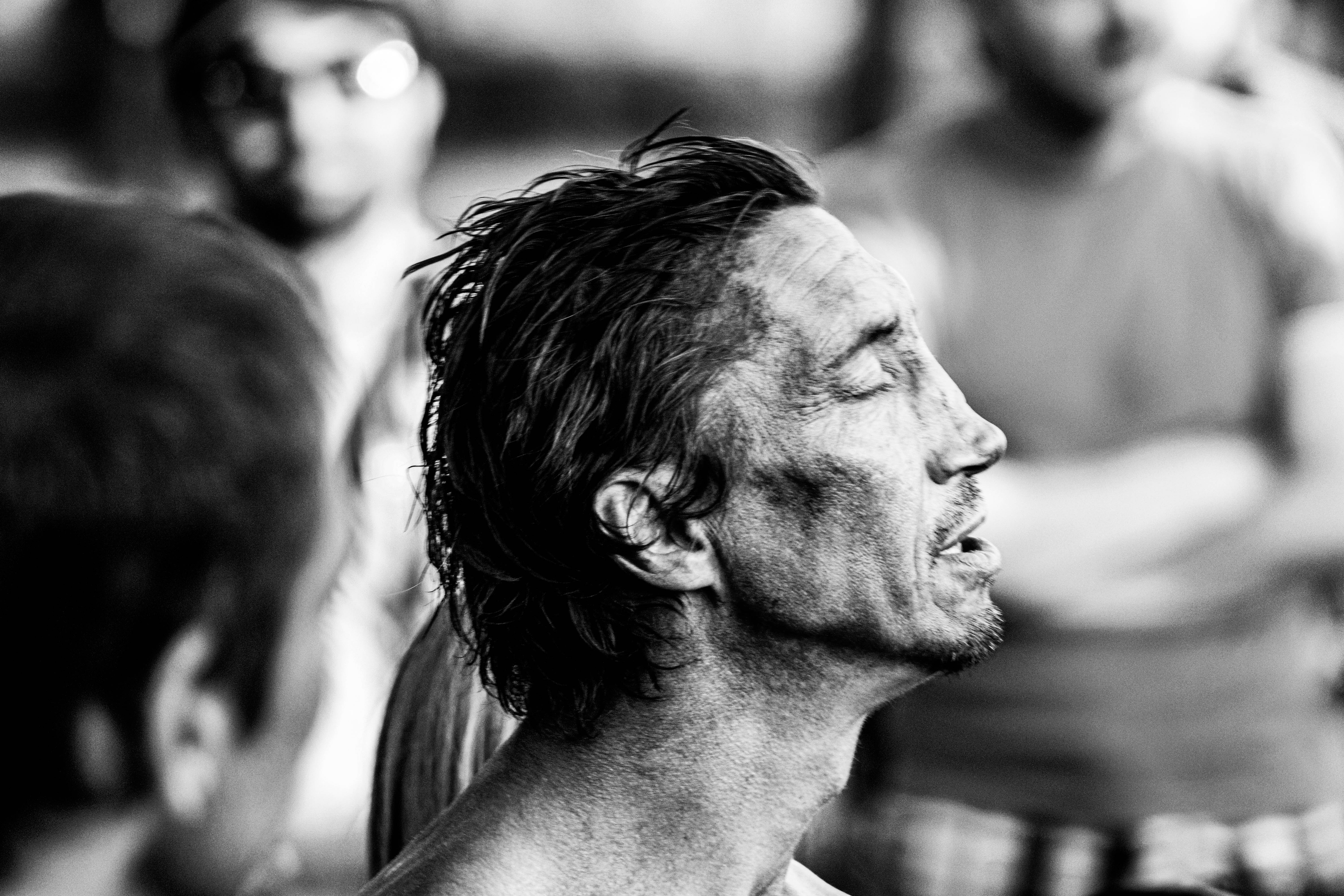 Expressive black and white portrait symbolizing nervous system regulation and mindful physical therapy for chronic pain in Oak Park and Chicago.