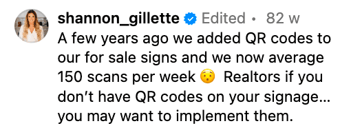 Gilette Group using QR Codes for real estate 