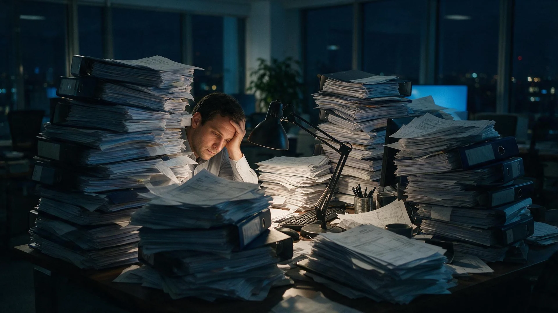 The old process: a 20-day manual cycle buried in printed loan schedules and binders
