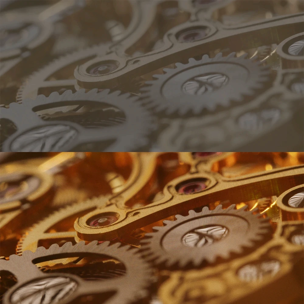 Closeup of watch mechanism