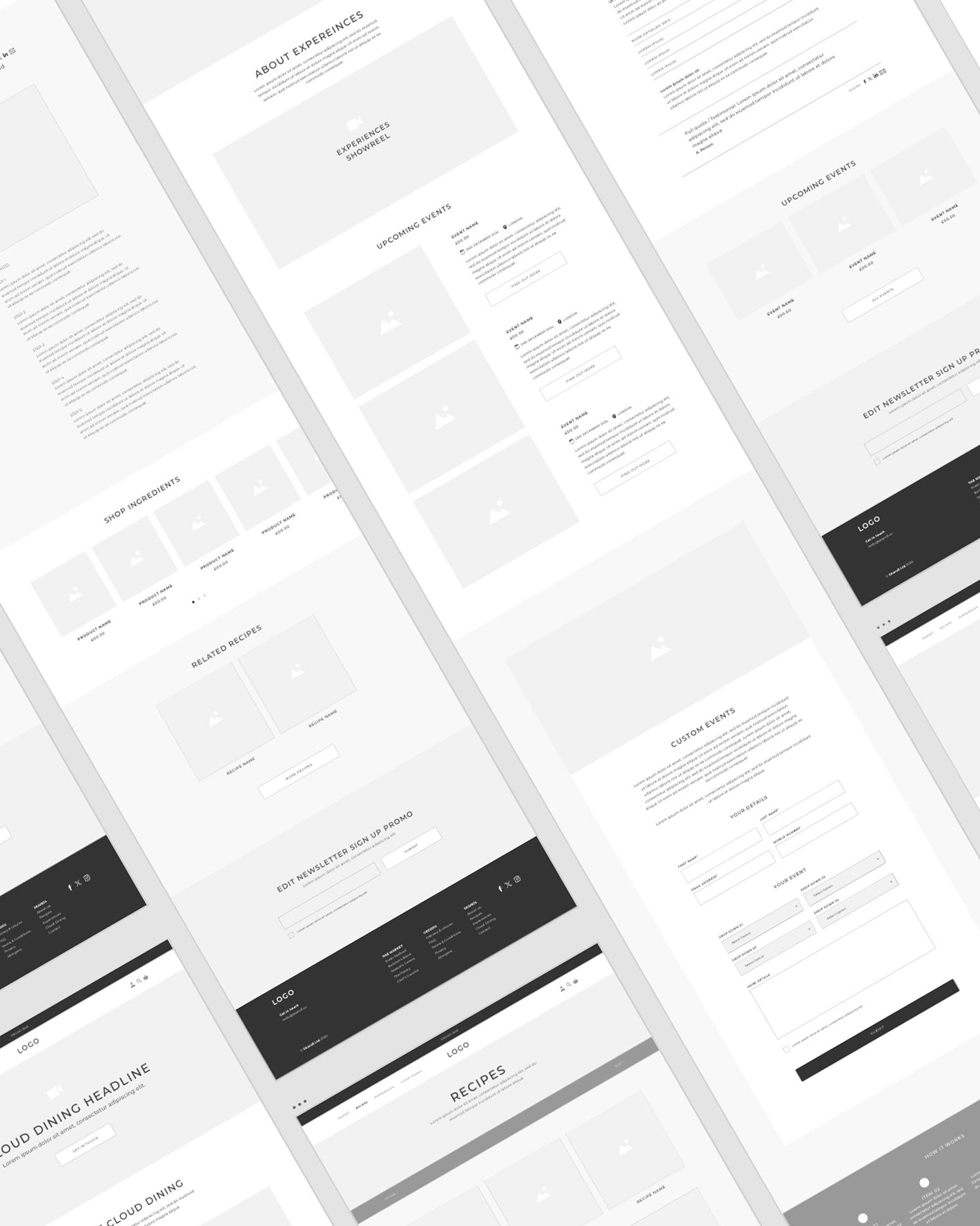 Skandl website wireframes