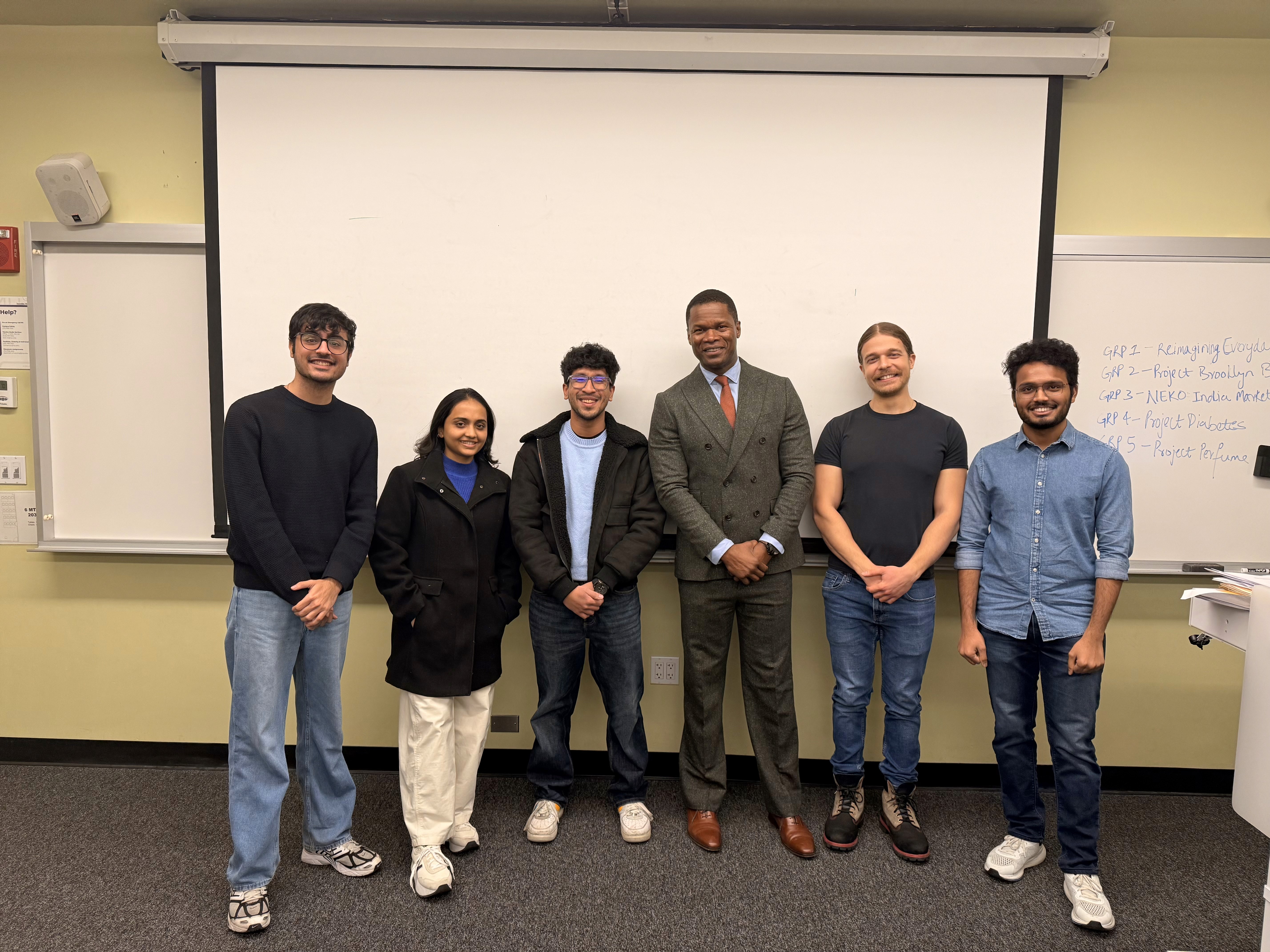 Gopichand Busam along with his Project Management Professor and his team mates for the project