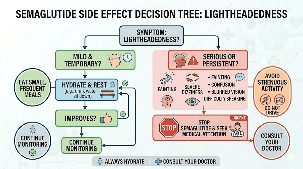 When to seek medical help for lightheadedness on semaglutide warning signs