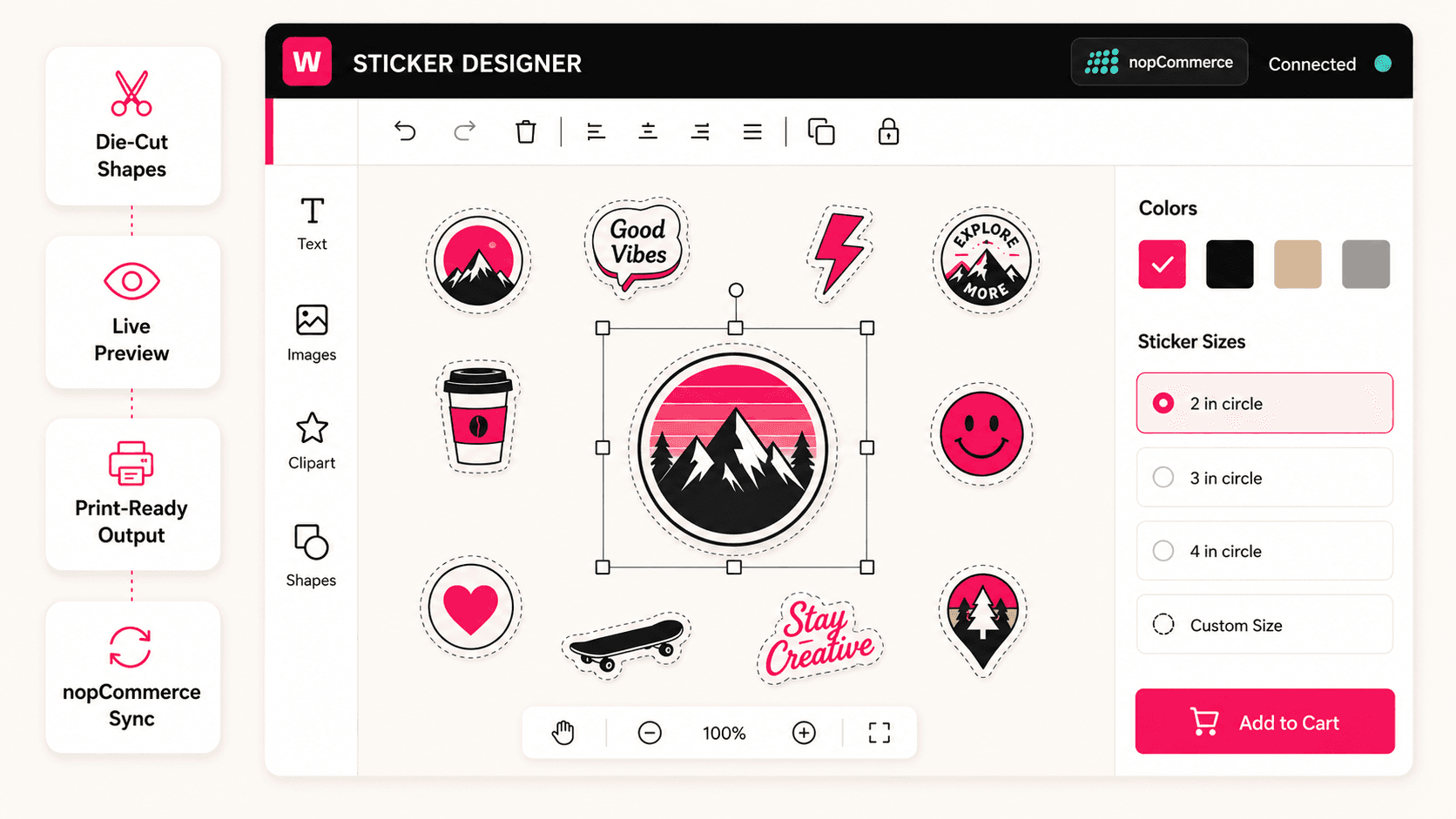 nopCommerce integration with sticker designer