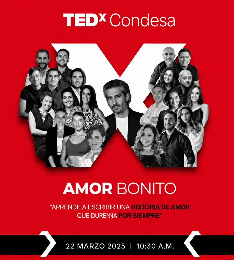 Cartel de TEDx Condesa Amor Bonito con Johnny Abraham.