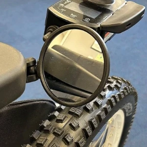 Rear view mirror on wheelchair