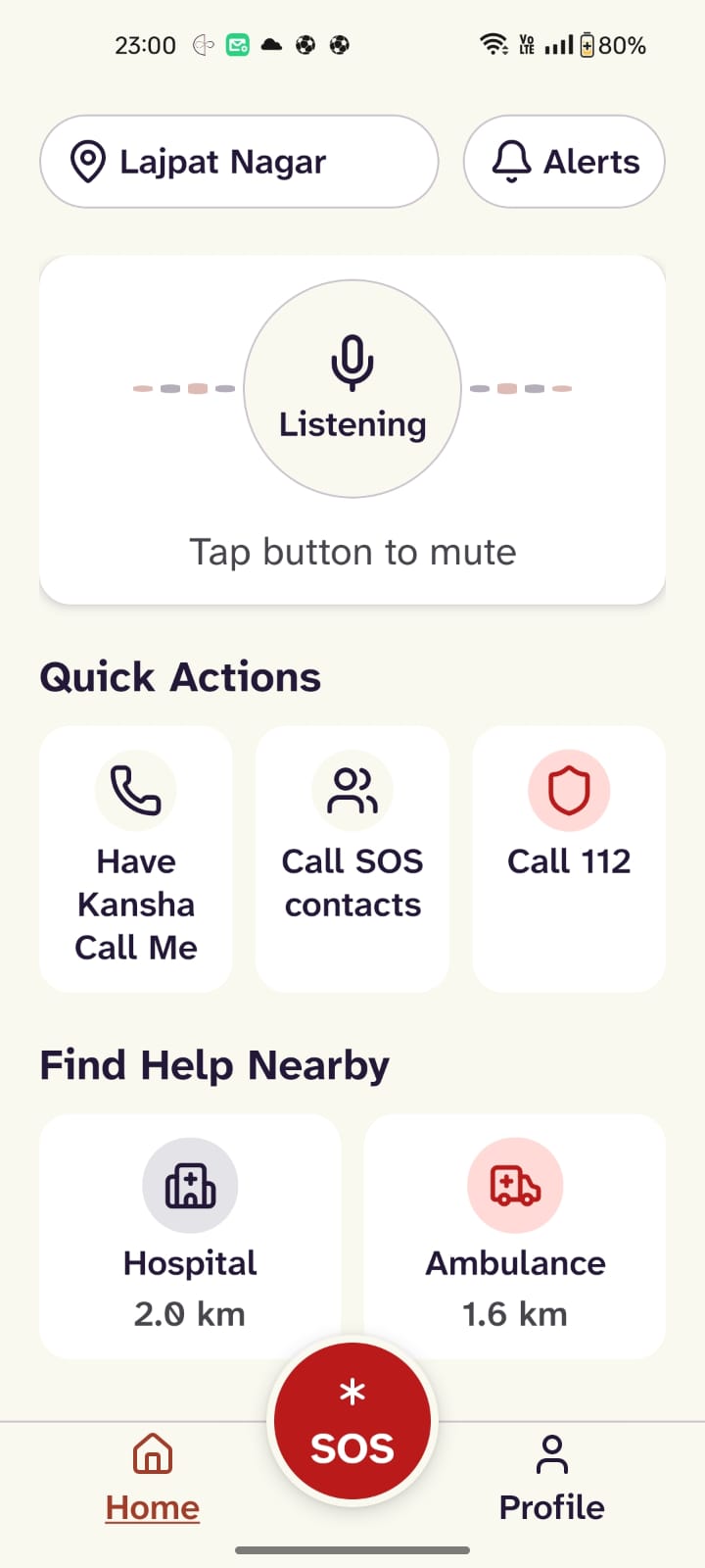Kansha सुकून app home screen
