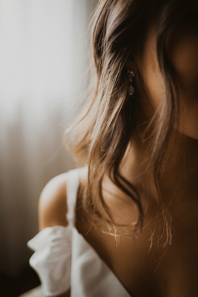 Bride in soft natural window light