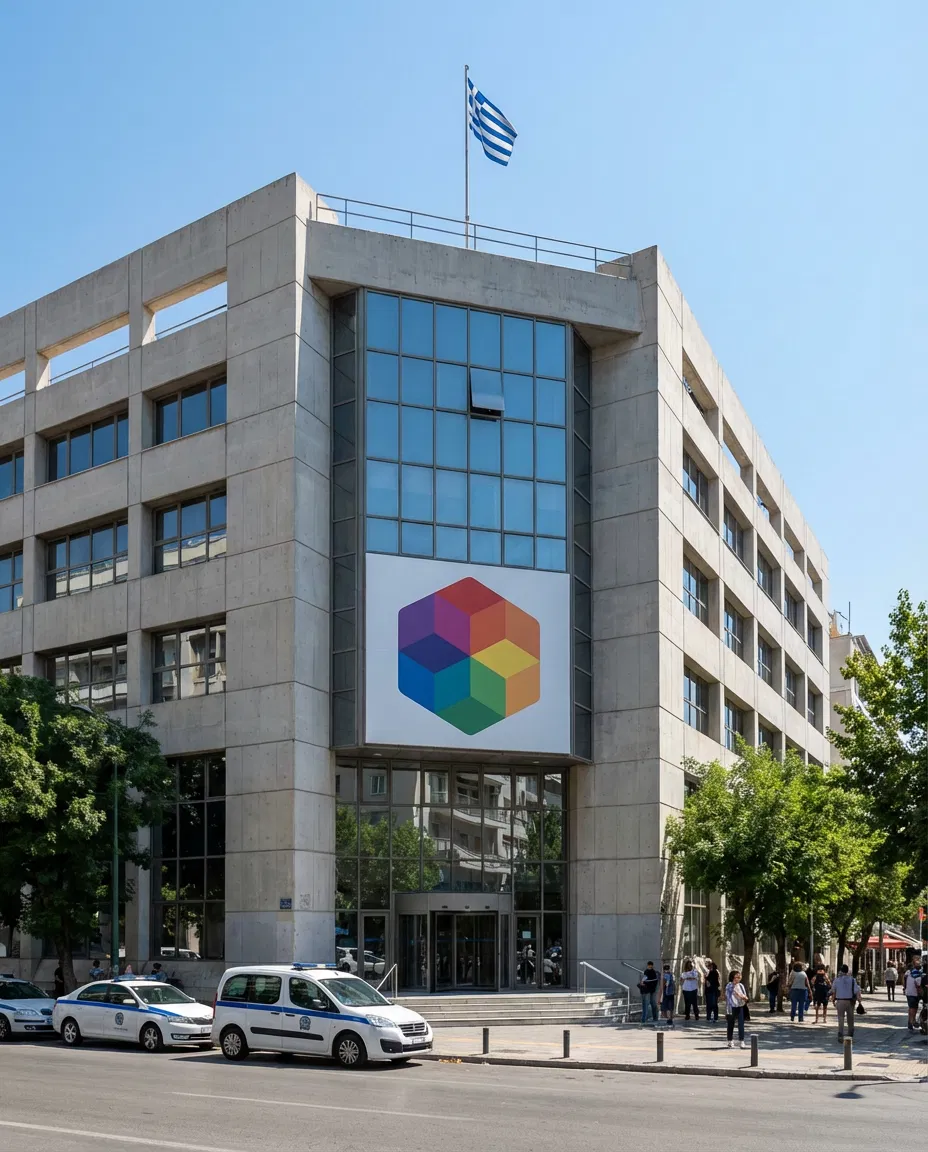 Exterior of the EFKA Unified Social Security Fund building in Greece.