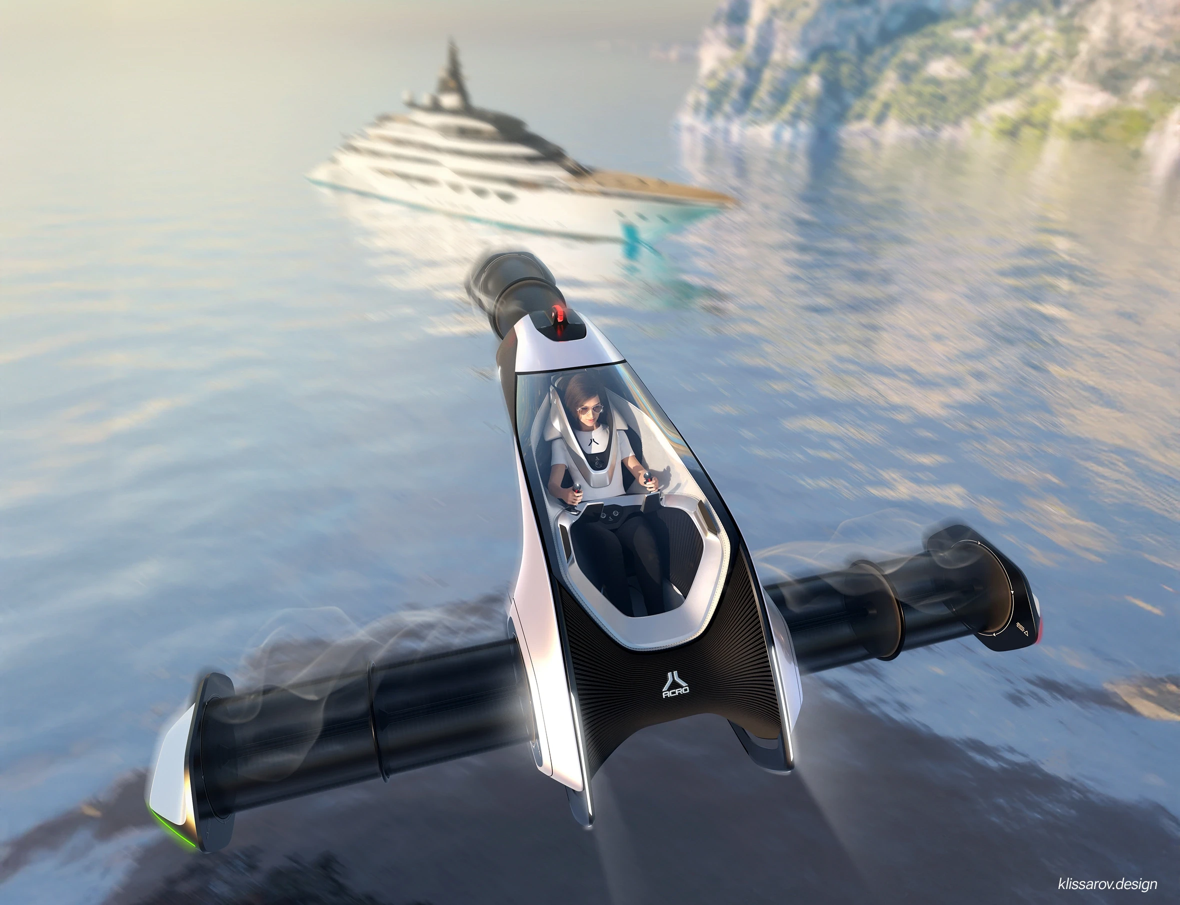 acro evtol taking off flying away