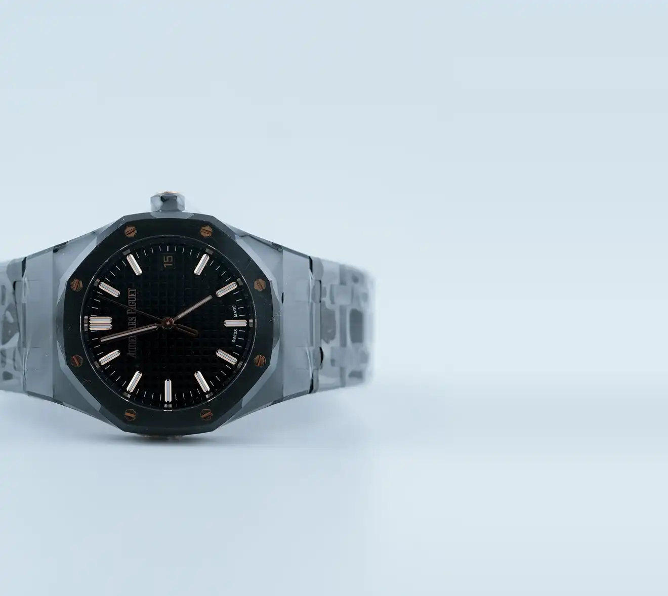 Audemars Piguet Royal Oak Selfwinding 34 mm 77350CE in black ceramic, valued at today’s Dubai market price