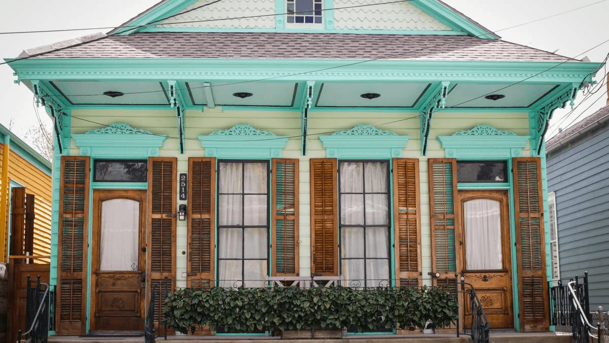 Beautiful home in the Marigny in New Orleans showing the colorful and ornate architecture of the community