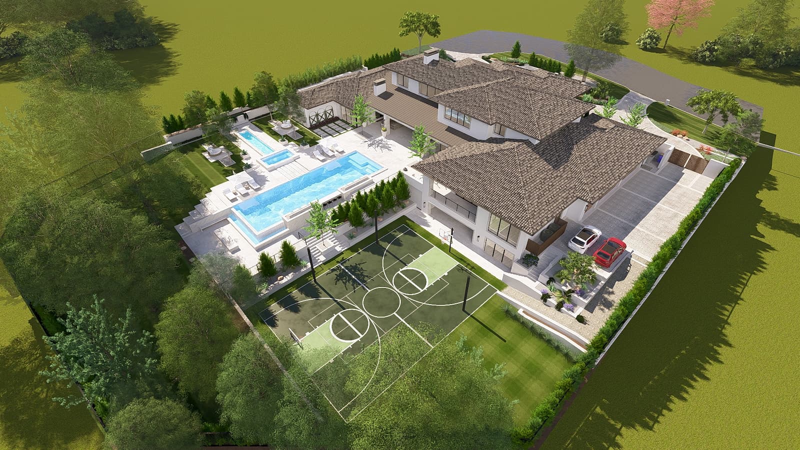 Land Design Aerial View Full Scale Landscape