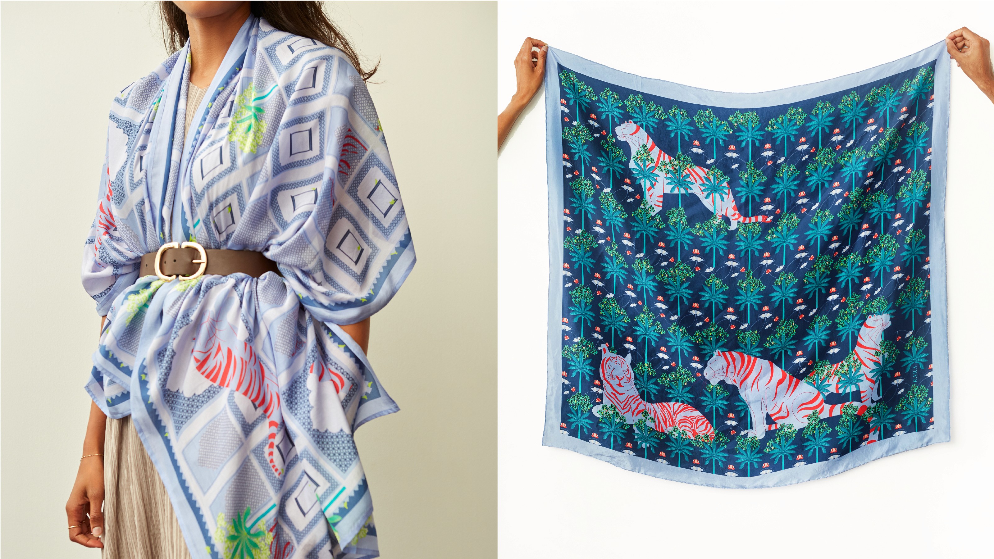 scarf styled as shirt