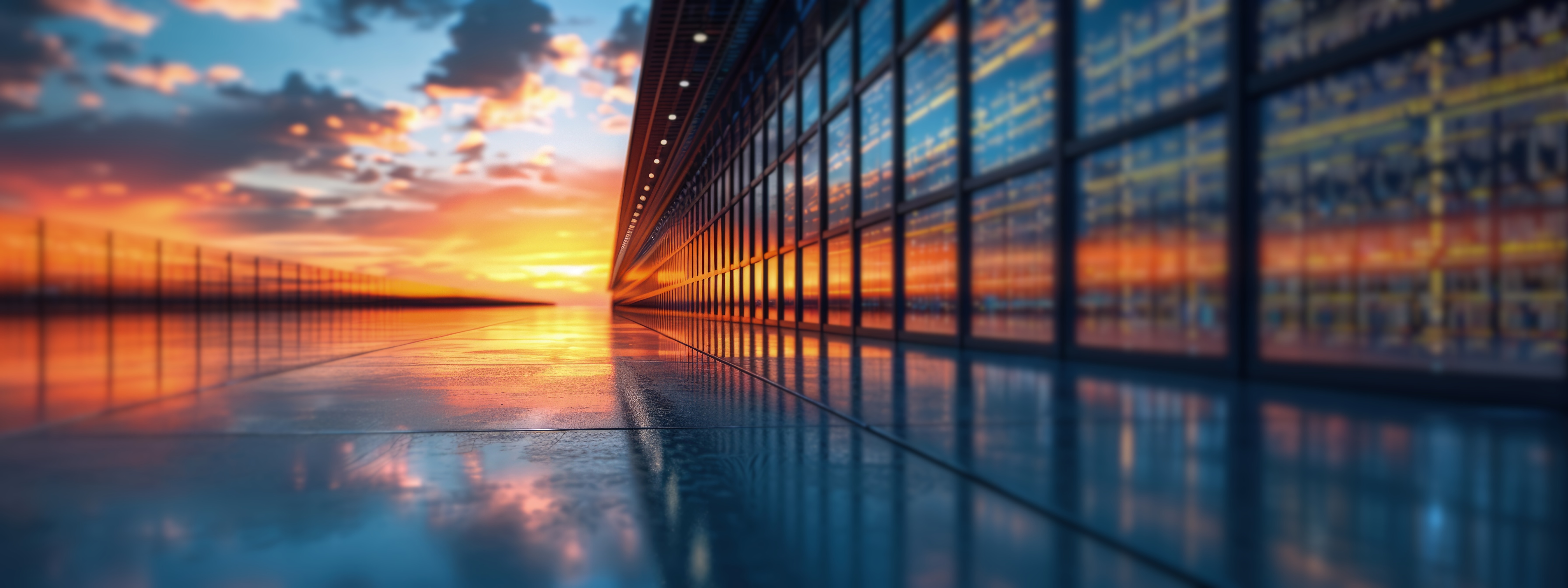 Moderner Rechenzentrumsflur mit beleuchteten Server-Racks, die Geschäftsfortführungsstrategien, zeitbasierte Wiederherstellungsplanung und nach ISO 22301 ausgerichtete Kontinuitätslösungen für widerstandsfähige Organisationen symbolisieren.