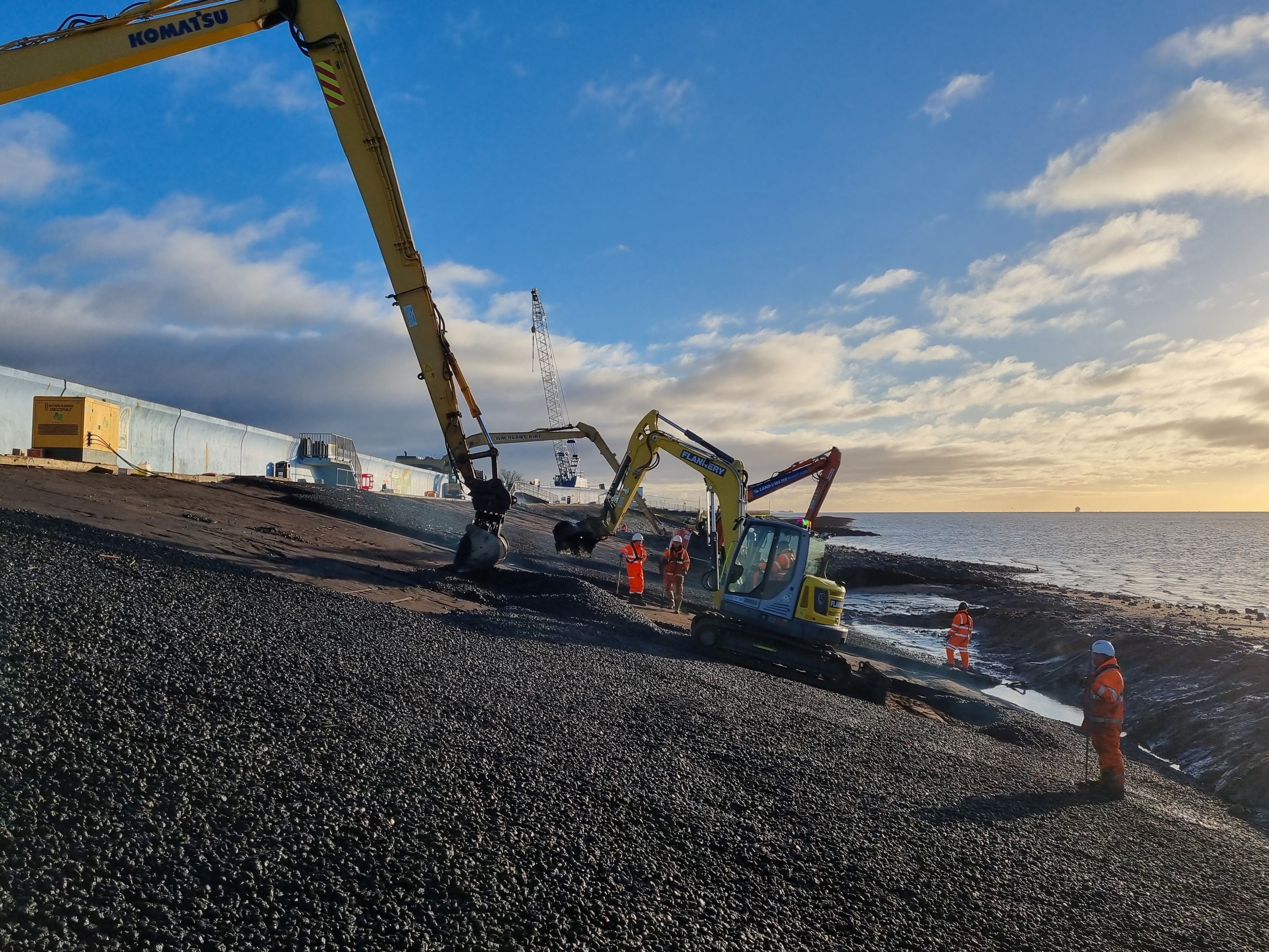 Modern glass building reflected in angled grid lines