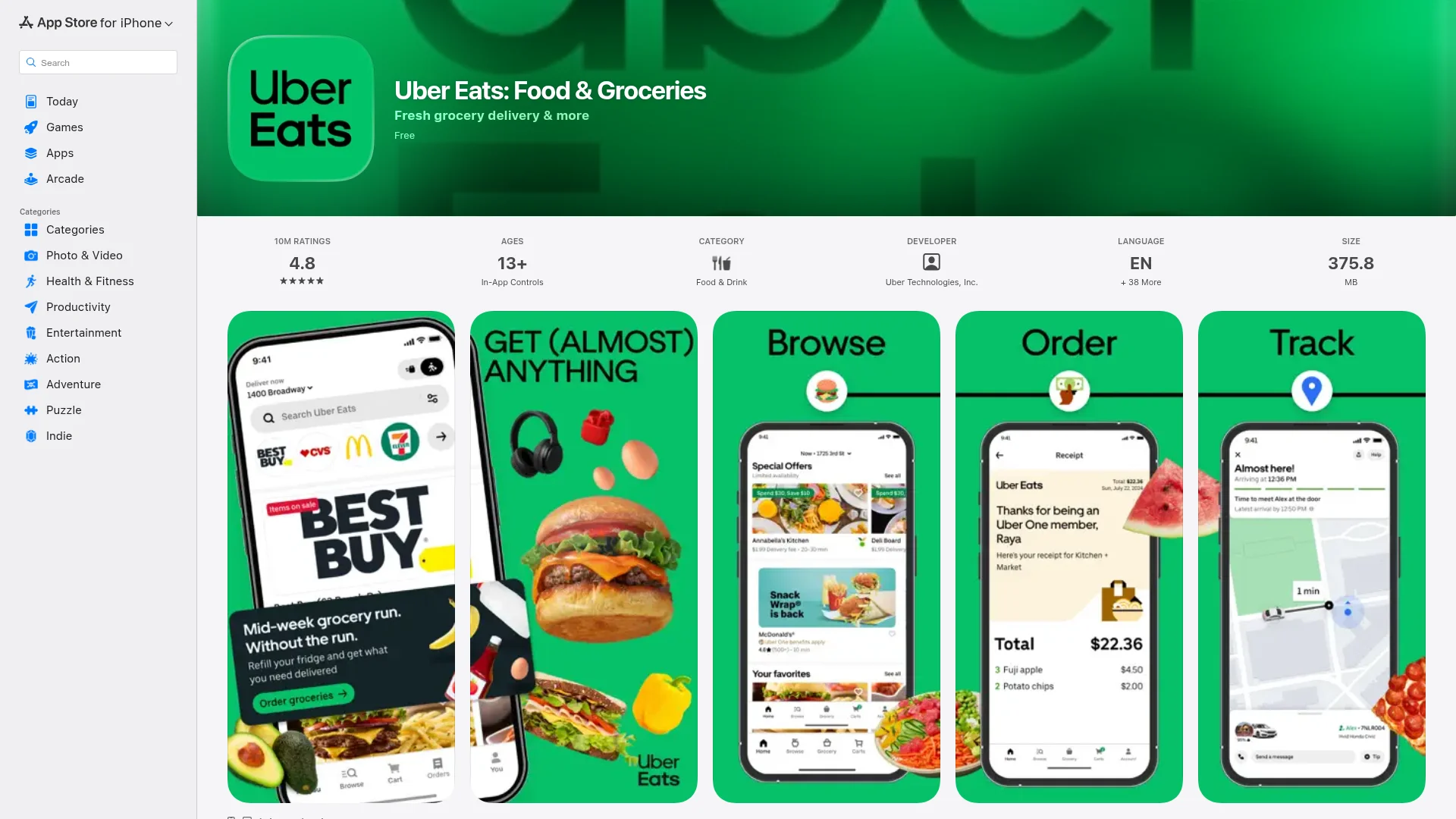 Uber Eats on the App Store — React Native app example