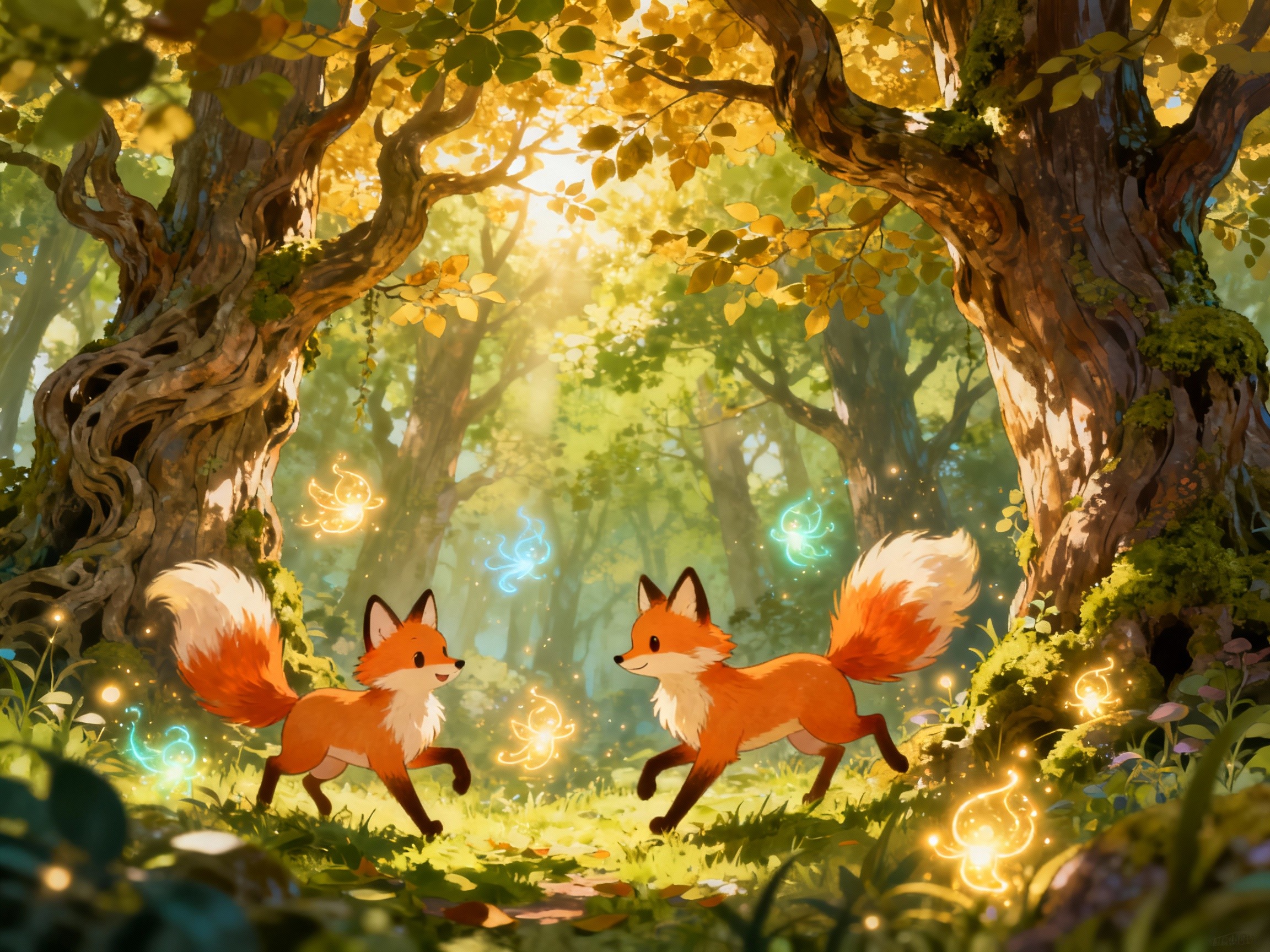 anime fox dancing