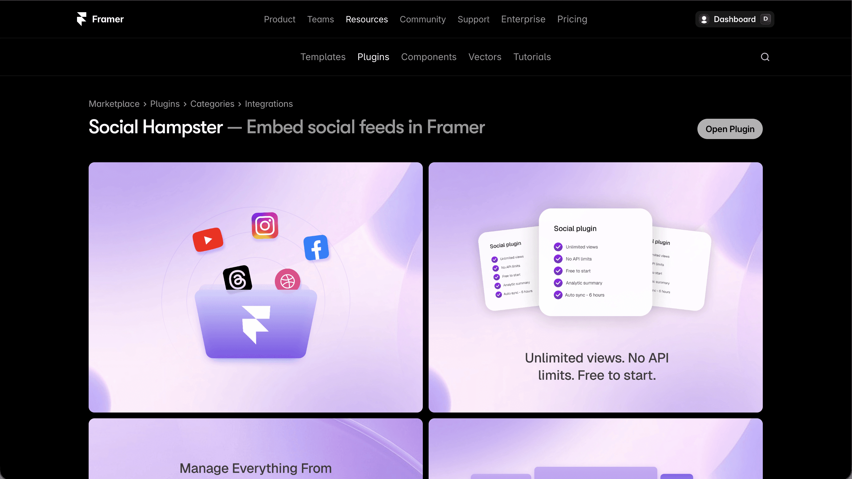 Install the Social Hampster plugin in Framer