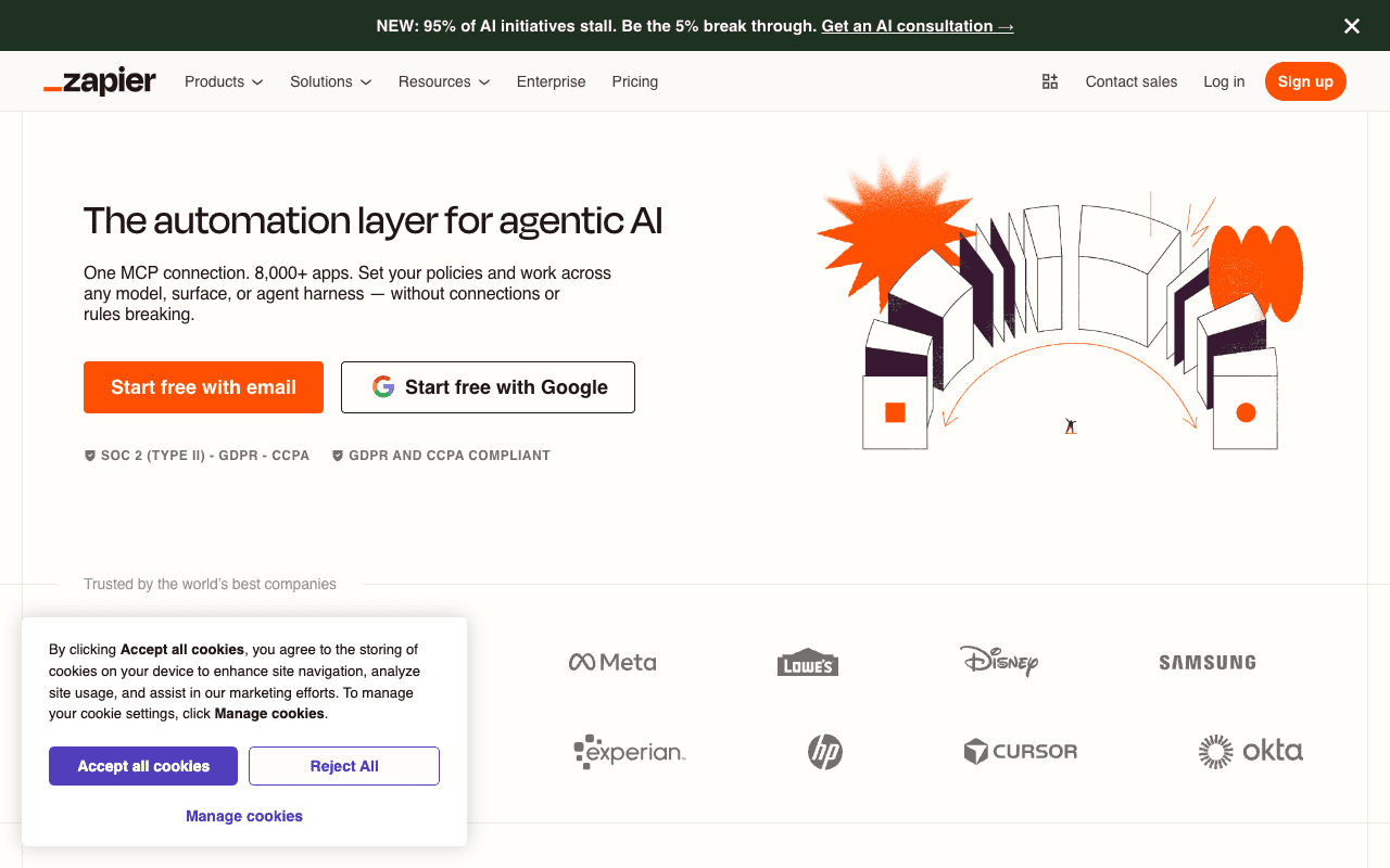 Zapier екранна снимка