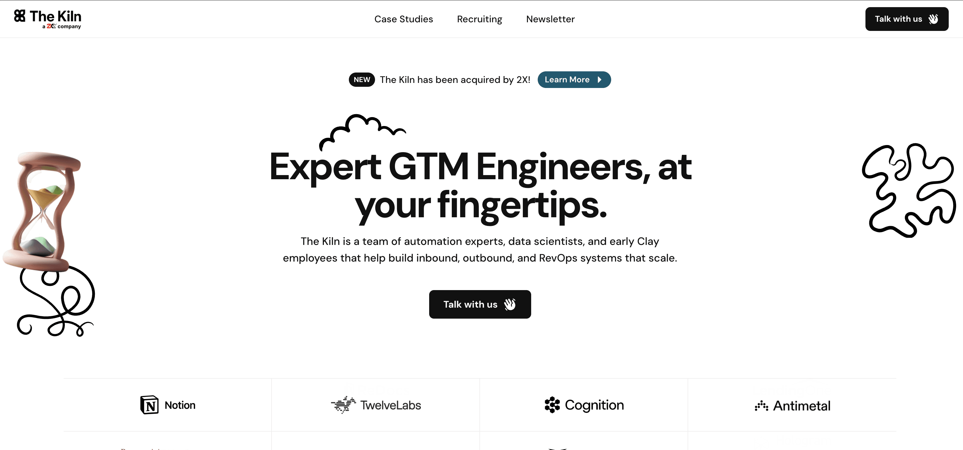 The Kiln homepage: HubSpot implementation and RevOps agency